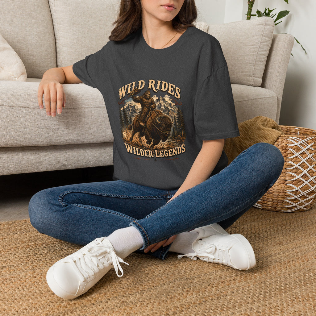 Wild Rides, Wilder Legends — Sasquatch Bison RiderGraphic Tee