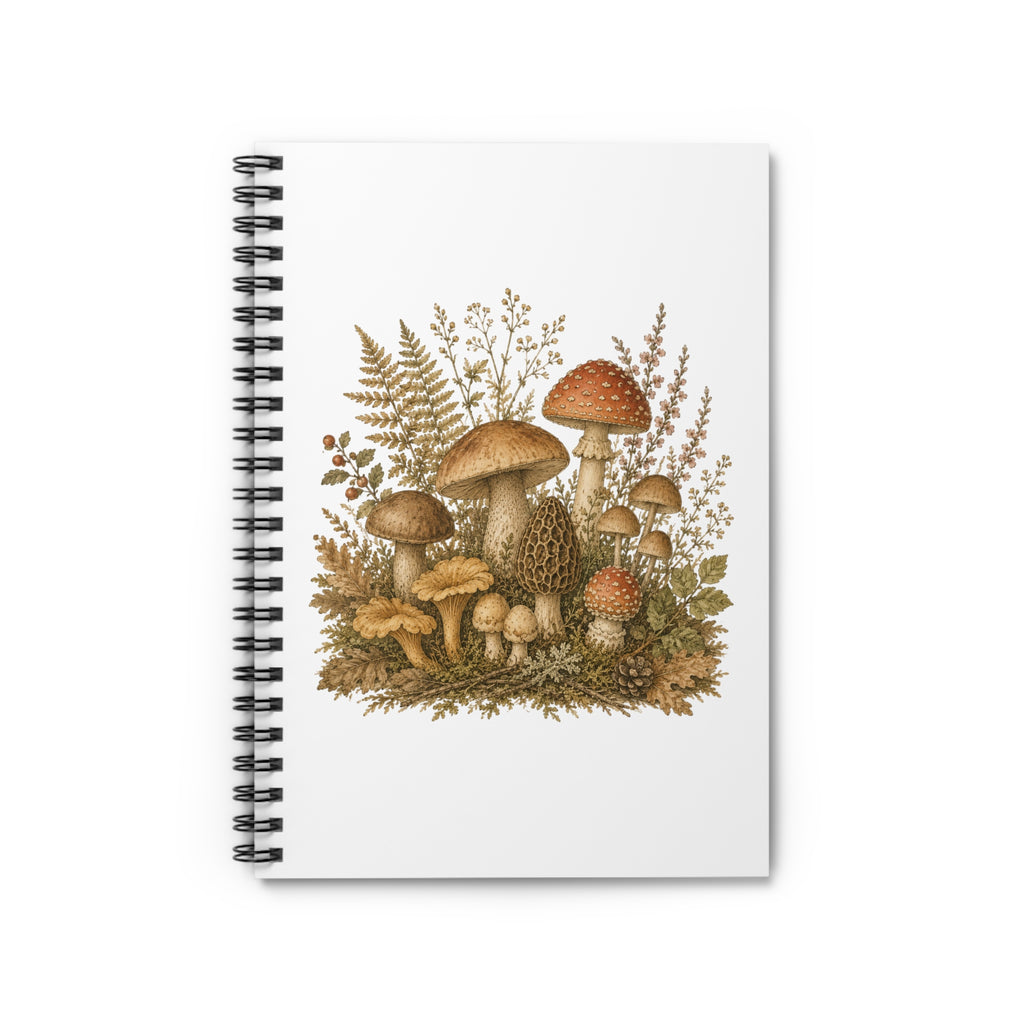 Woodland Mushrooms — Ruled Journal with Vintage Fungi Illustration