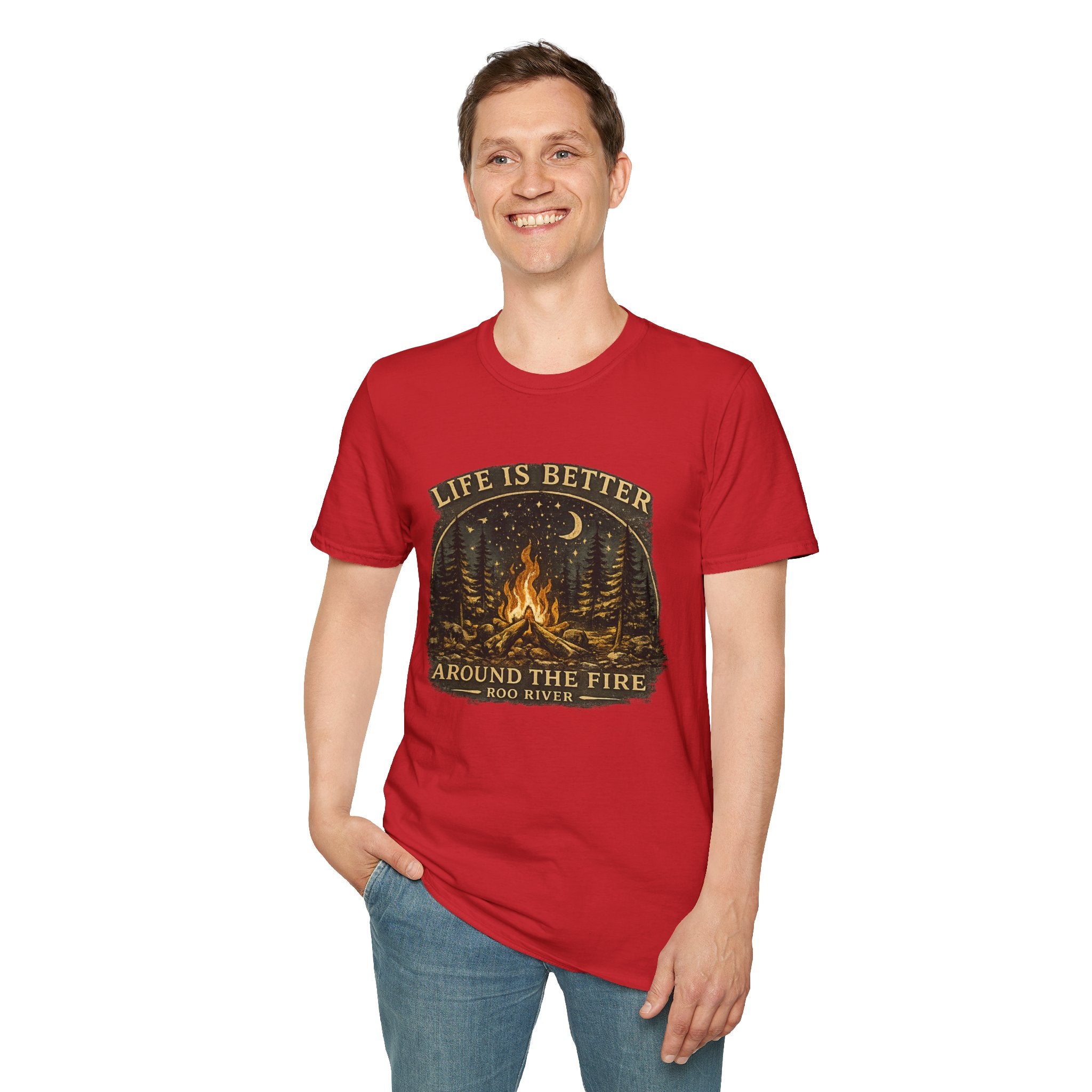 Campfire T-Shirt — "Life Is Better Around The Fire" Cozy Outdoor Graphic Tee