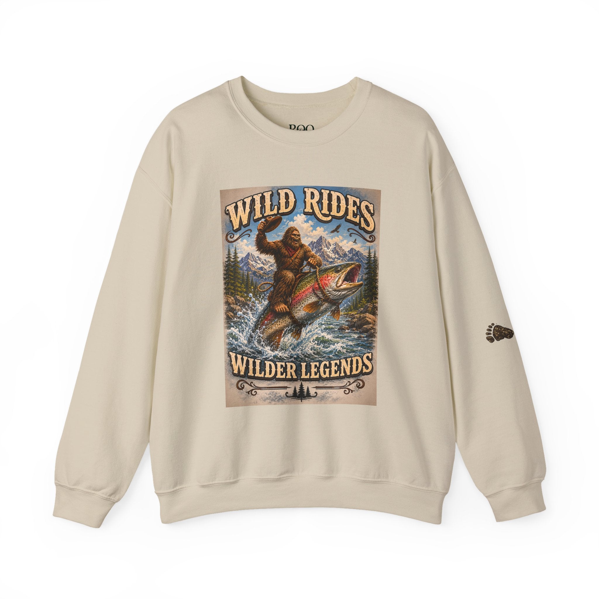 Wild Rides, Wilder Legends Trout Rider Crewneck Sweatshirt