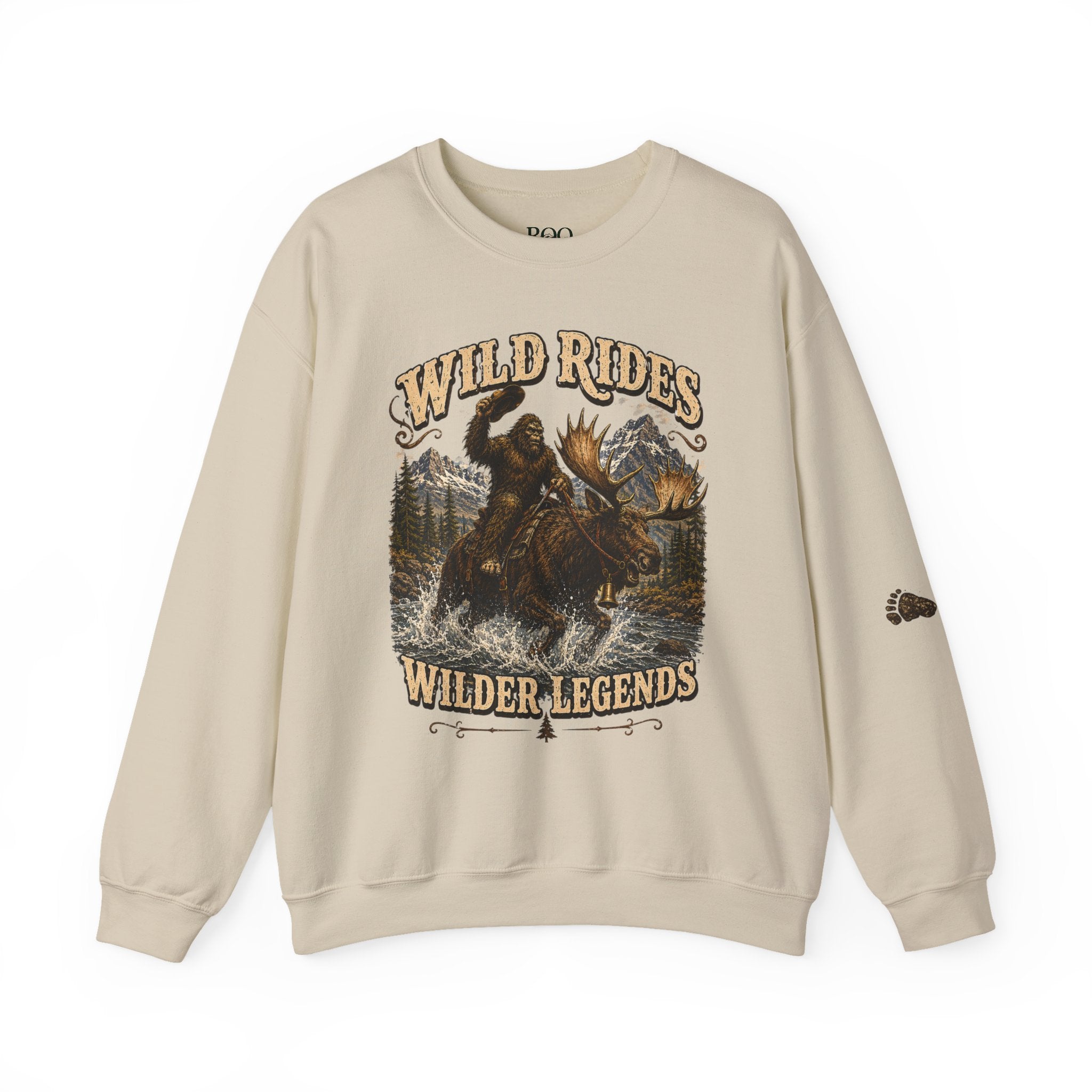 Wild Rides, Wilder Legends Bigfoot & Moose, Crewneck Sweatshirt