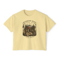 Kait's Hidden Hollow Women's Boxy Tee — Forest Cottage Retro Nature Graphic