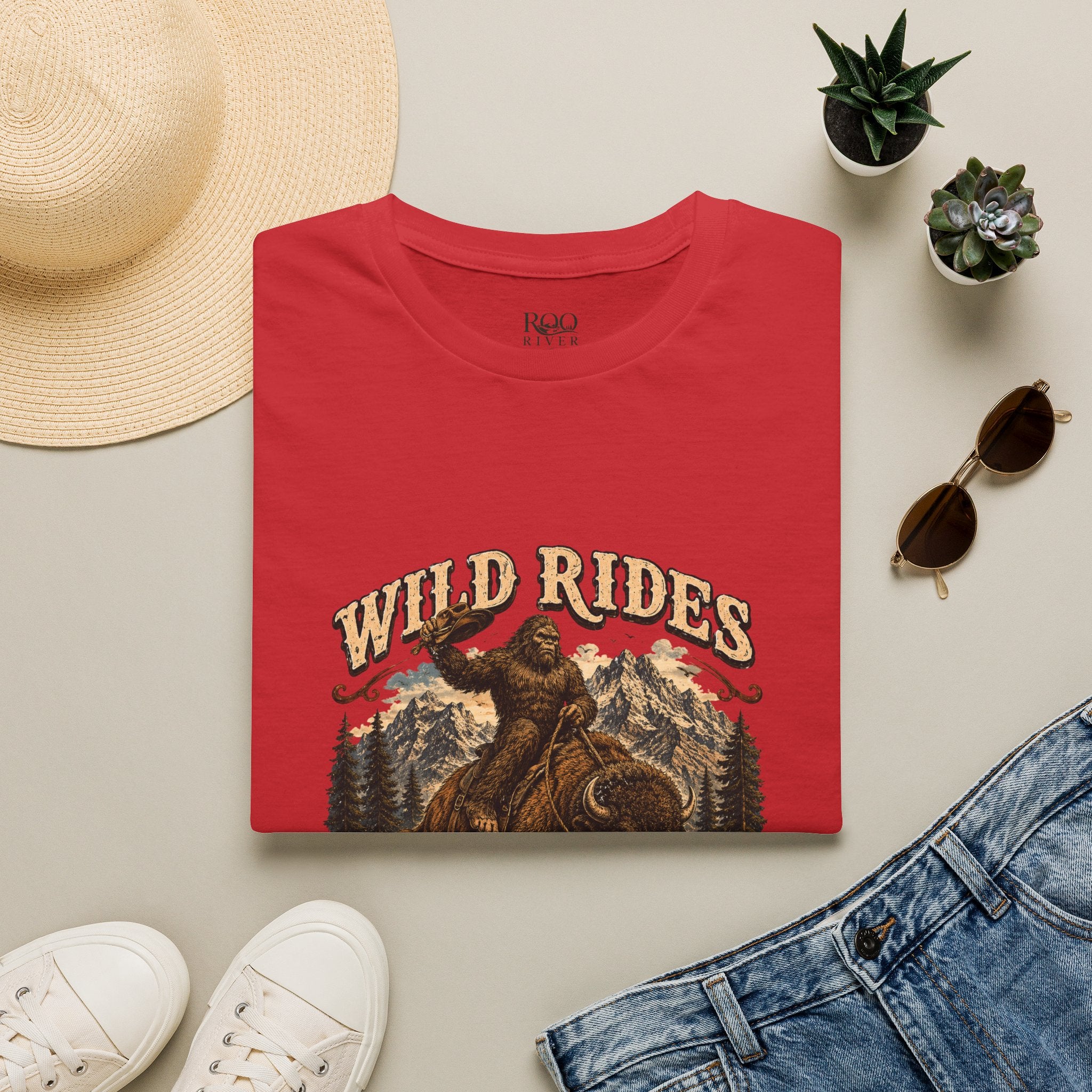 Wild Rides, Wilder Legends — Sasquatch Bison RiderGraphic Tee