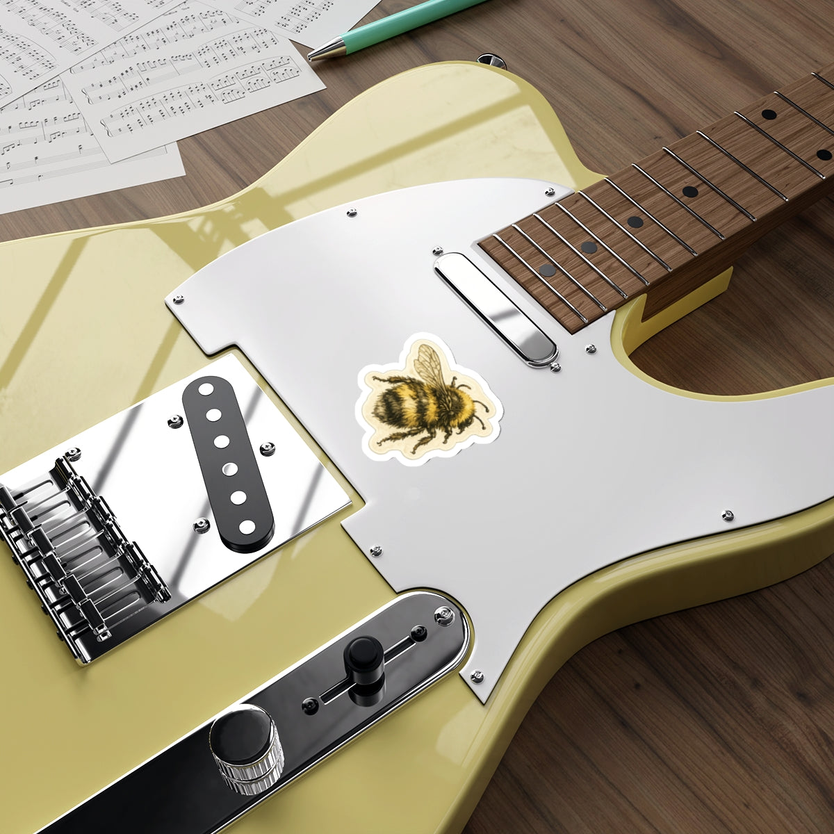 Vintage Bumblebee Die-Cut Sticker — Cute Bee Laptop Sticker for Nature Lovers