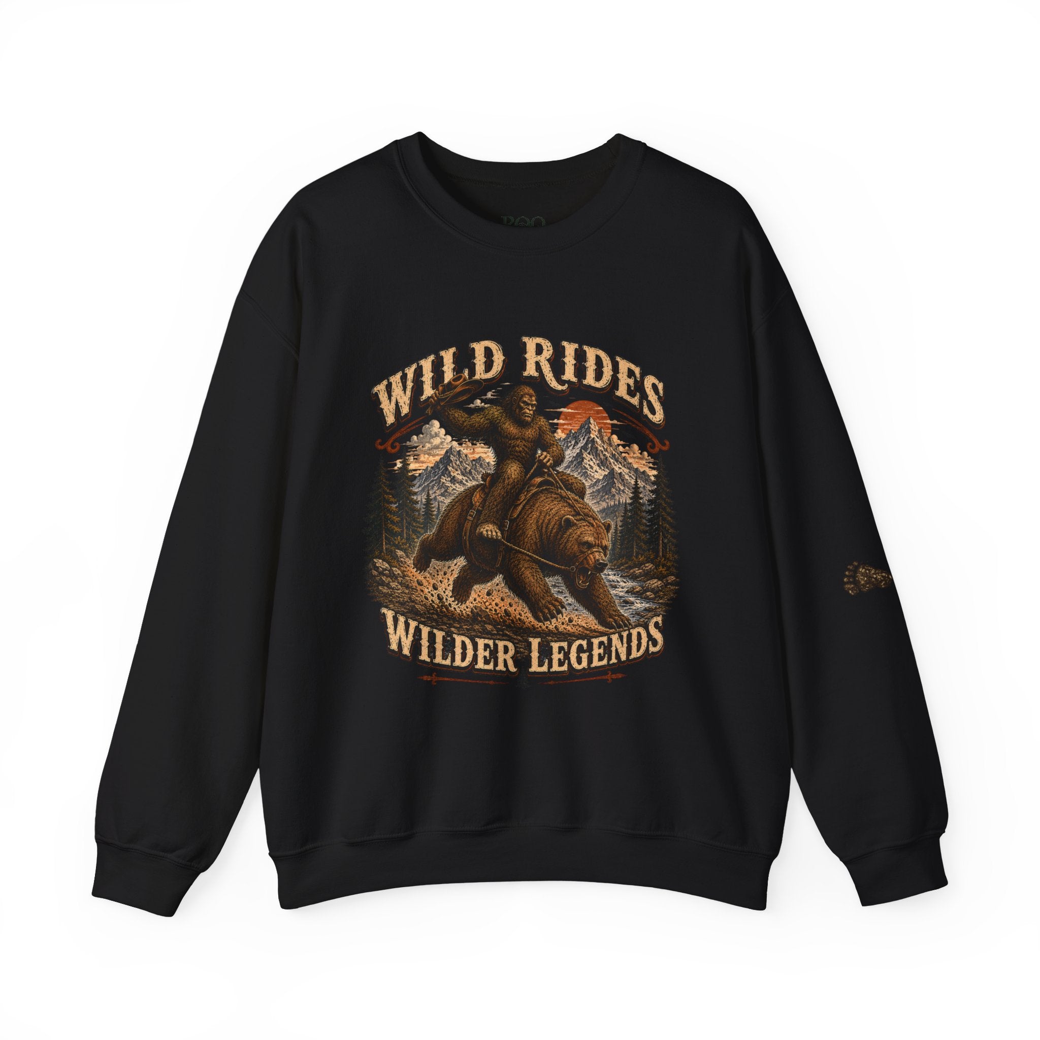 Wild Rides, Wilder Legends Crewneck Sweatshirt — Vintage Bear Rider Graphic