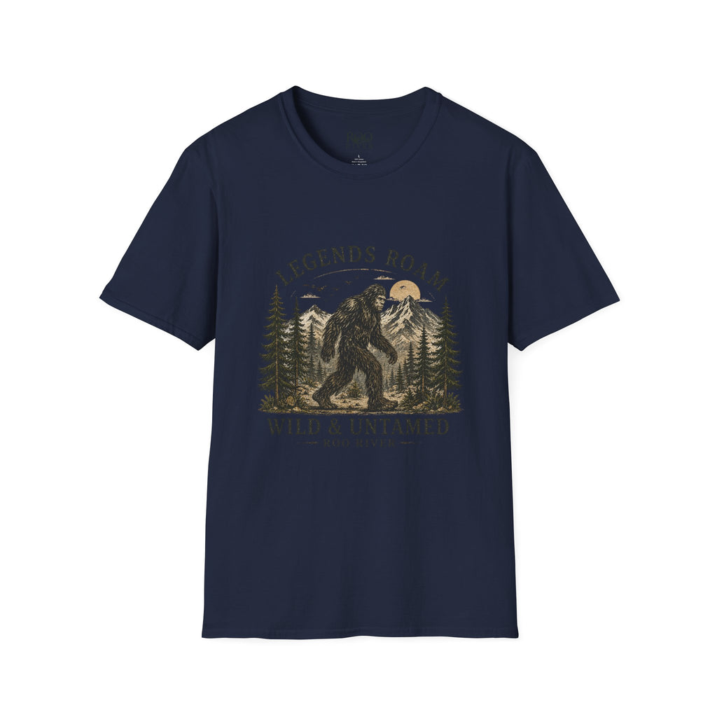 T-Shirt — 'Legends Roam' Bigfoot Graphic Tee | Wild & Untamed Nature Design