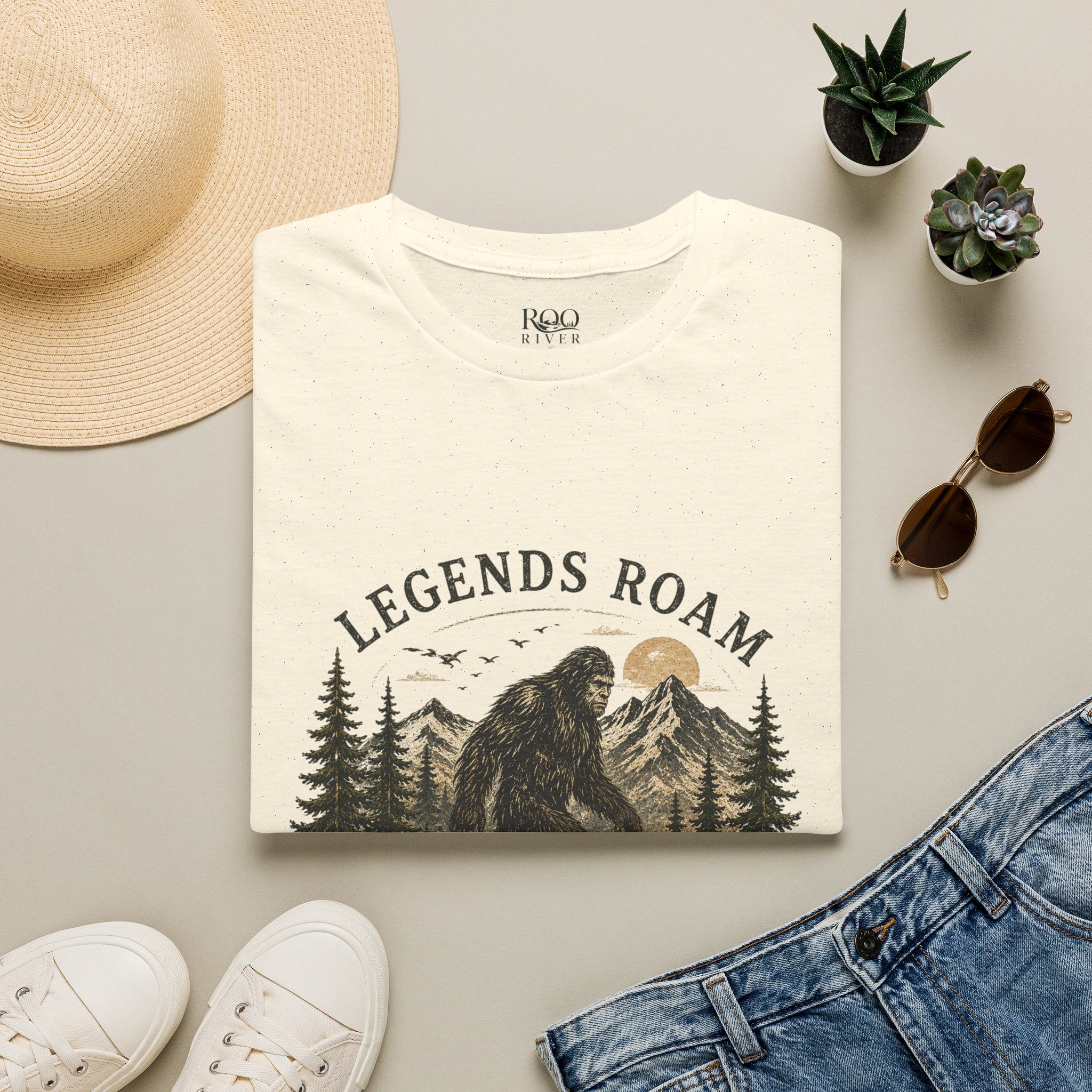 T-Shirt — 'Legends Roam' Bigfoot Graphic Tee | Wild & Untamed Nature Design