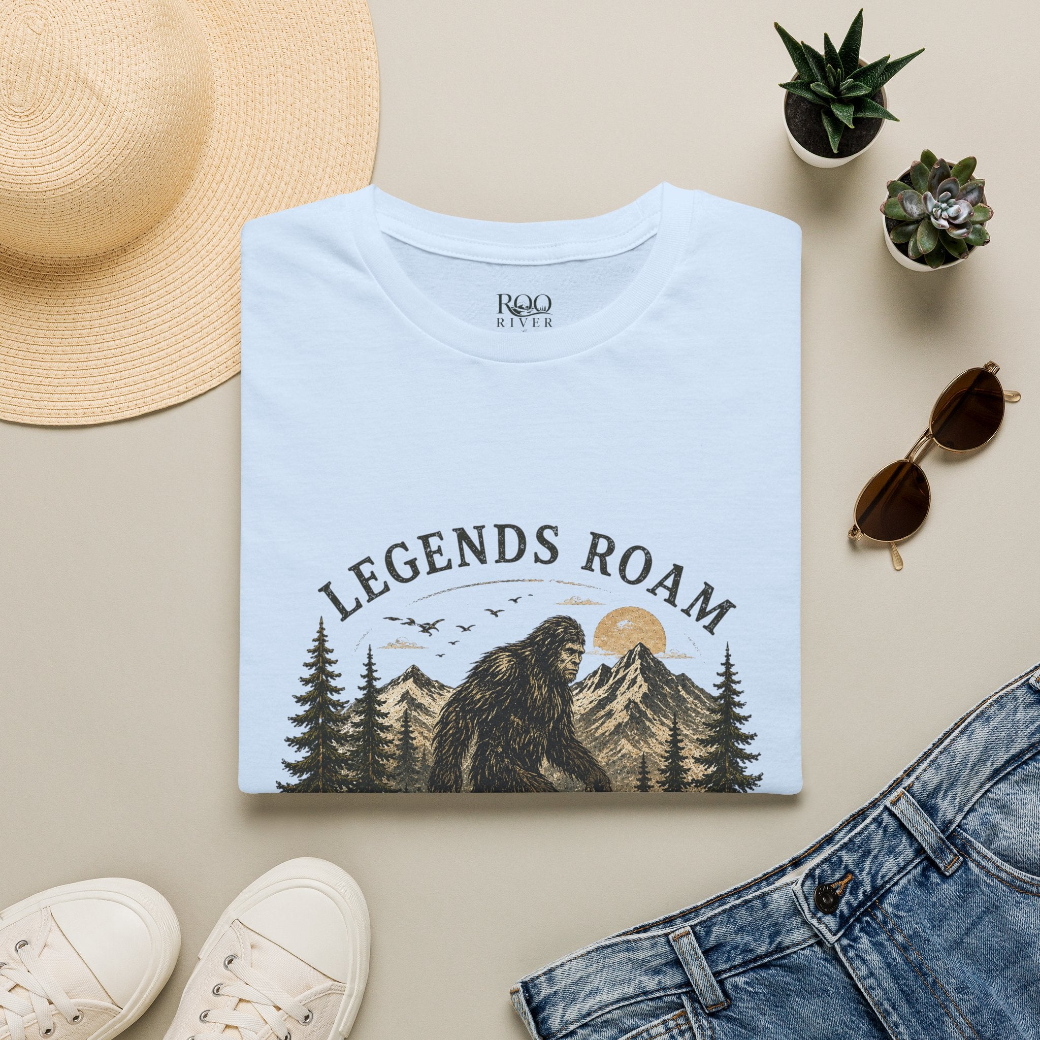 T-Shirt — 'Legends Roam' Bigfoot Graphic Tee | Wild & Untamed Nature Design