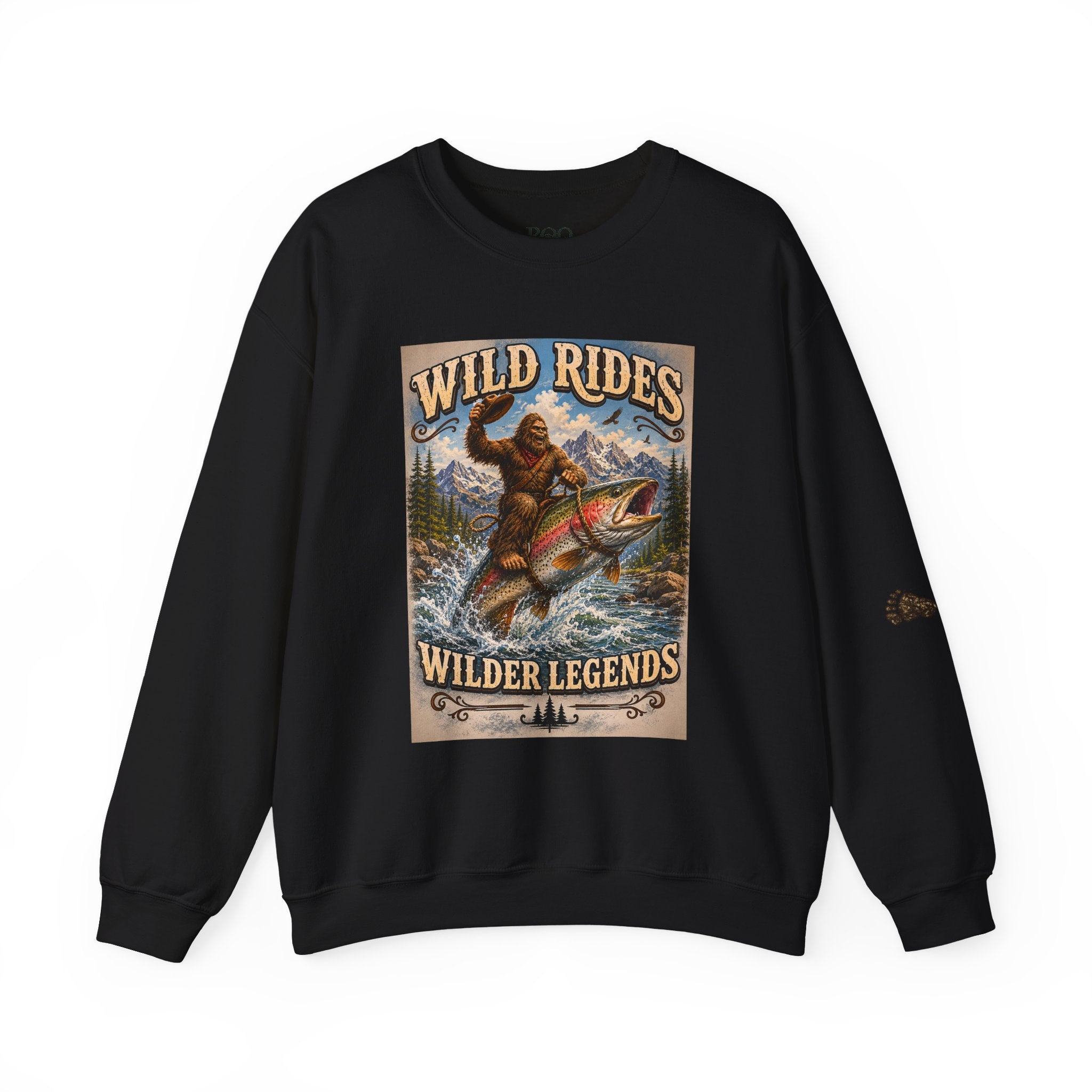 Wild Rides, Wilder Legends Trout Rider Crewneck Sweatshirt