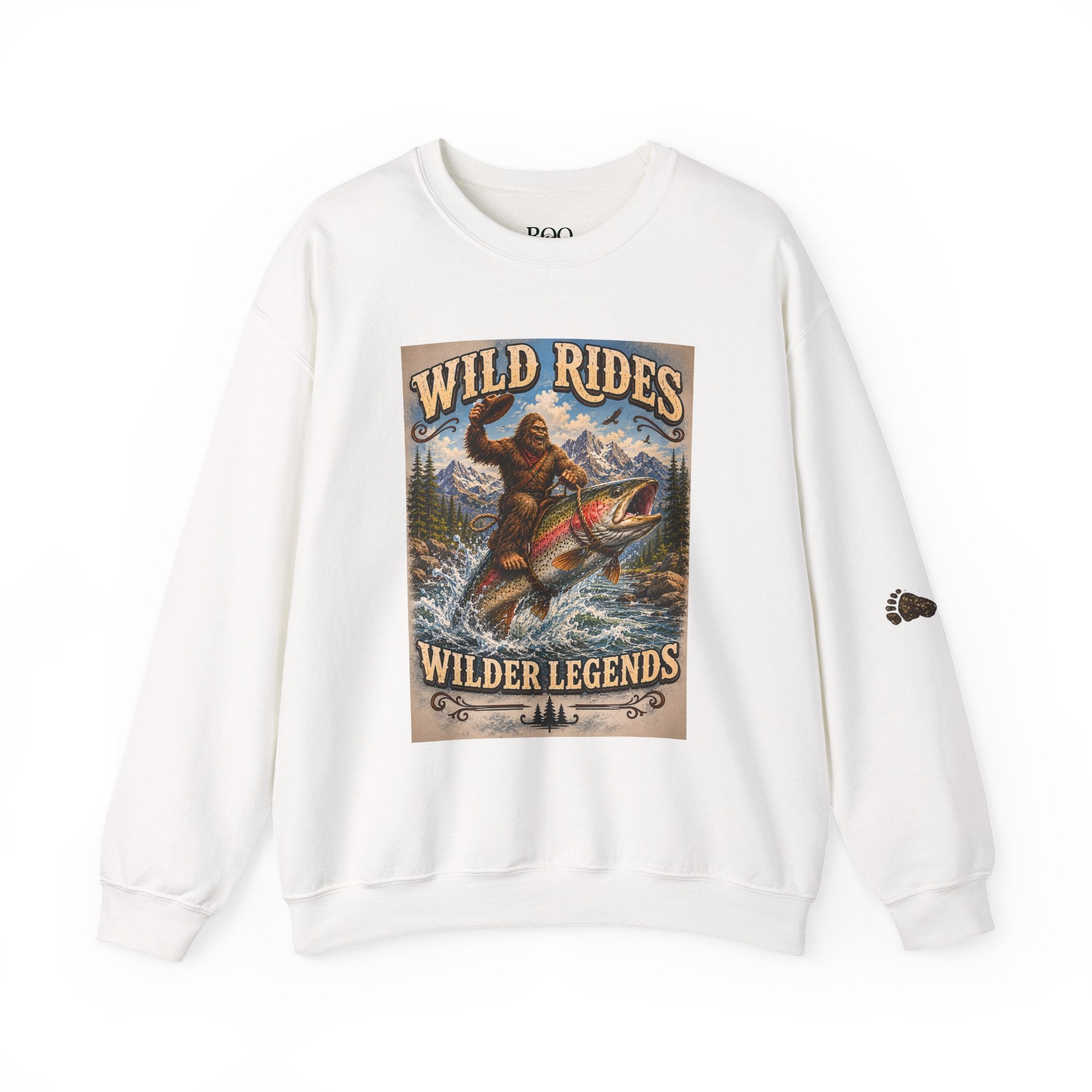 Wild Rides, Wilder Legends Trout Rider Crewneck Sweatshirt