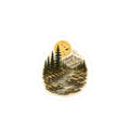 Water Resistant Mountain River Vinyl Sticker — Retro Wilderness Kiss-Cut Sticker