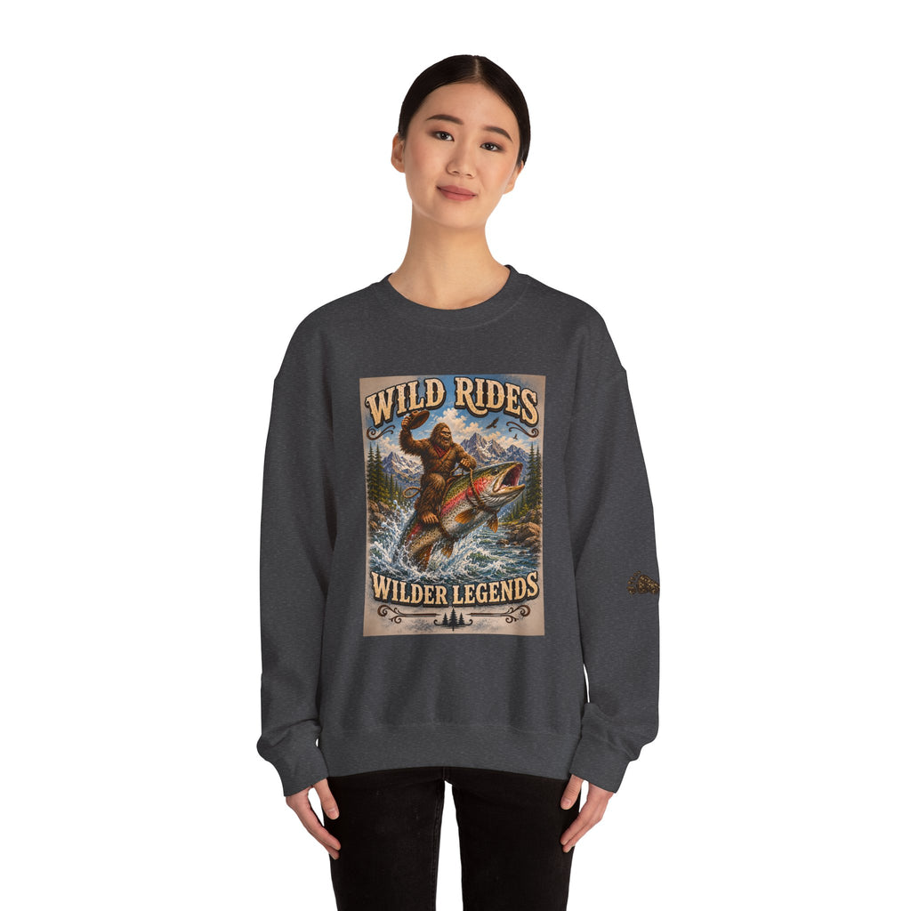 Wild Rides, Wilder Legends Trout Rider Crewneck Sweatshirt