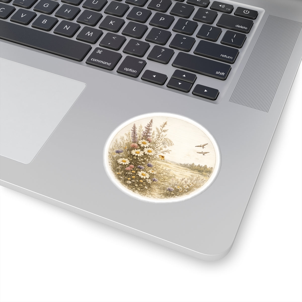 Wildflower Field Vinyl Sticker — Vintage Floral Kiss-Cut Decal
