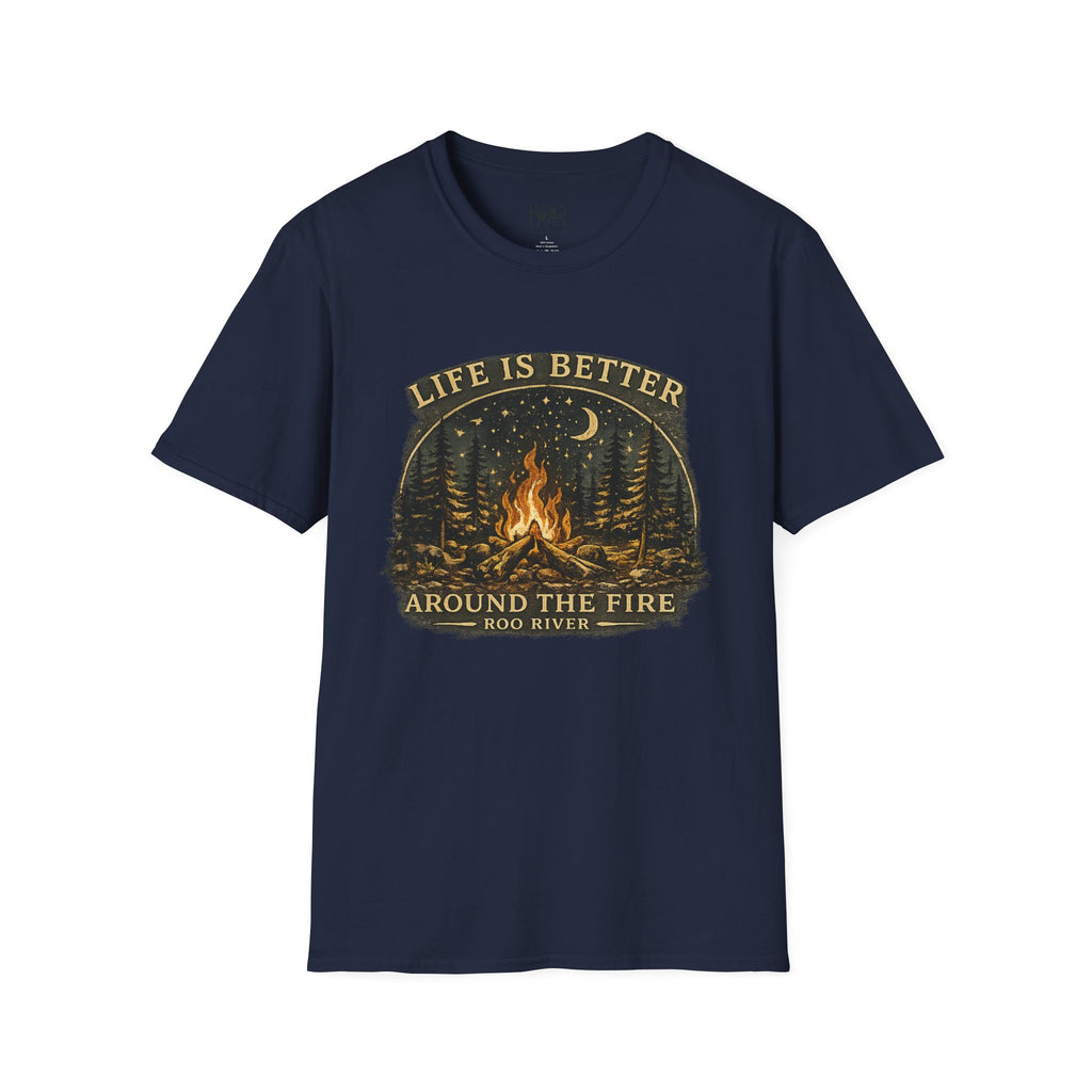 Campfire T-Shirt — "Life Is Better Around The Fire" Cozy Outdoor Graphic Tee