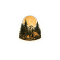 Copy of Camping Bigfoot Sticker — Vintage Mountain Campfire Vinyl Kiss-Cut