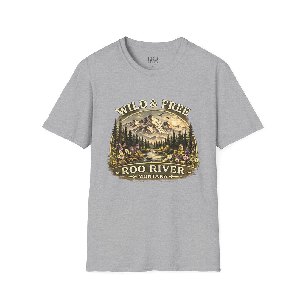 Wild & Free Mountain River T-Shirt — Roo River Montana Graphic Tee