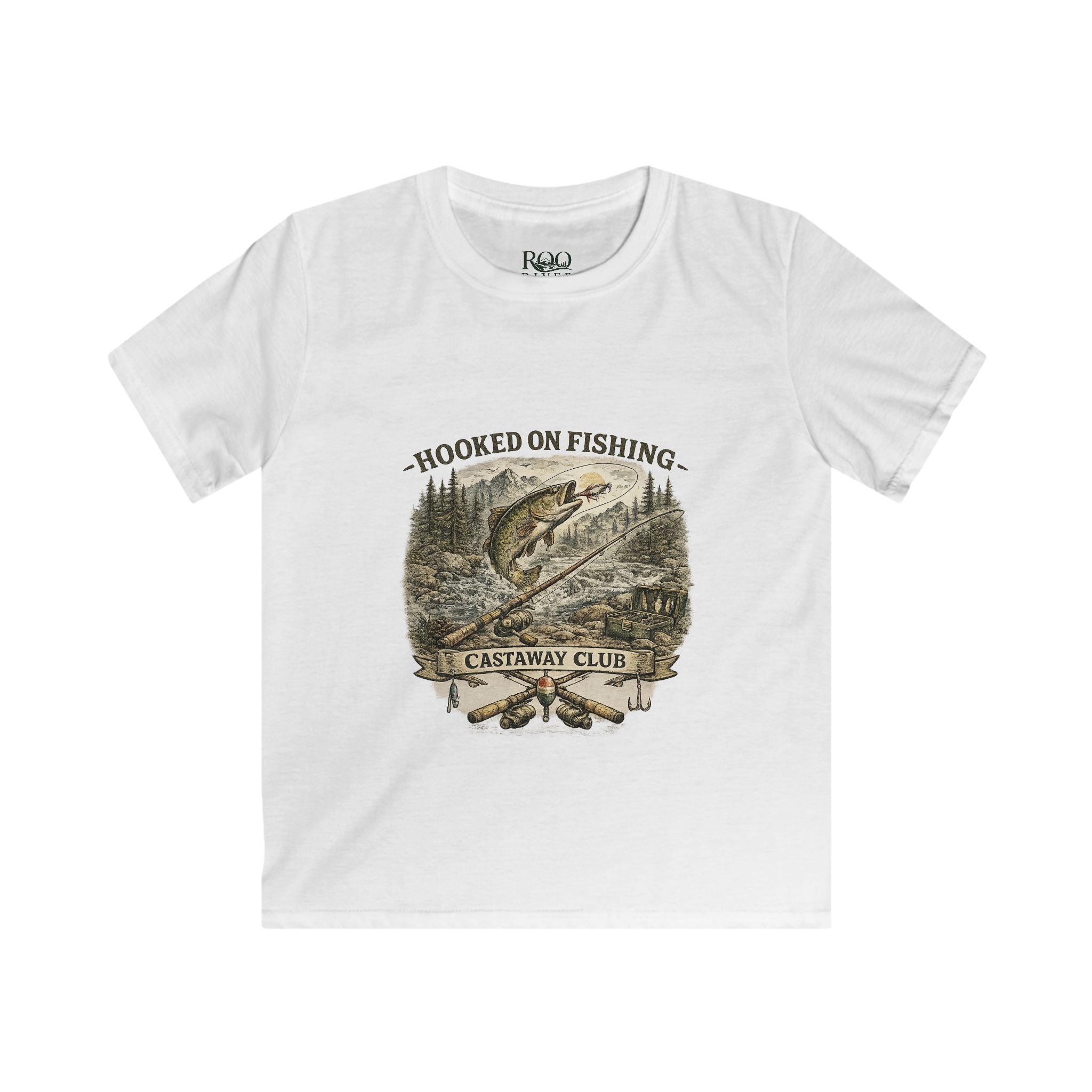 Kids Tee — 'Hooked on Fishing' Castaway Club Graphic