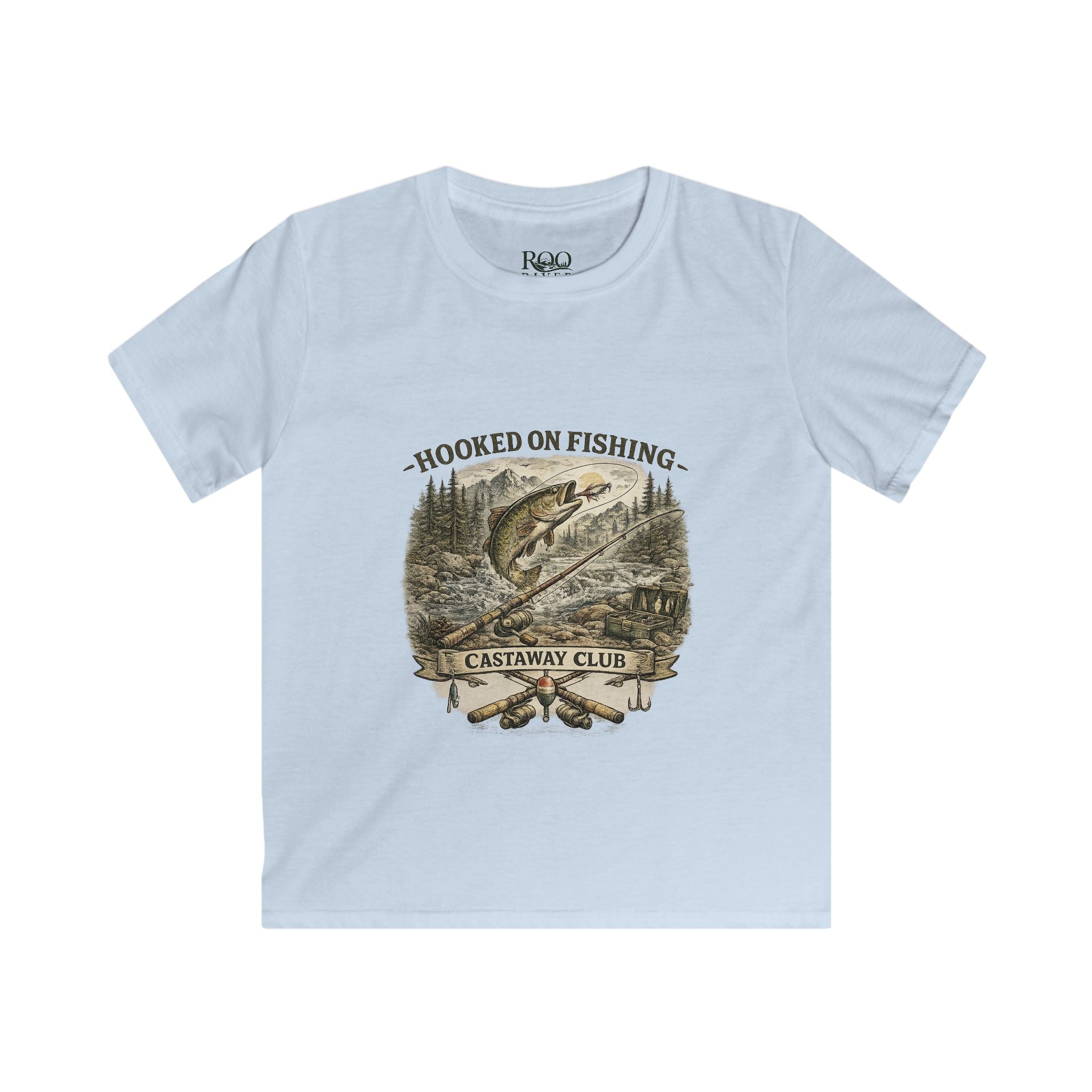 Kids Tee — 'Hooked on Fishing' Castaway Club Graphic