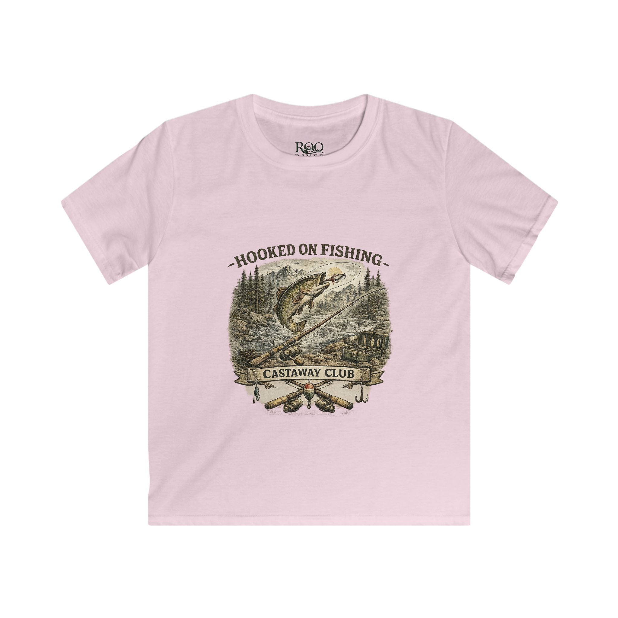 Kids Tee — 'Hooked on Fishing' Castaway Club Graphic