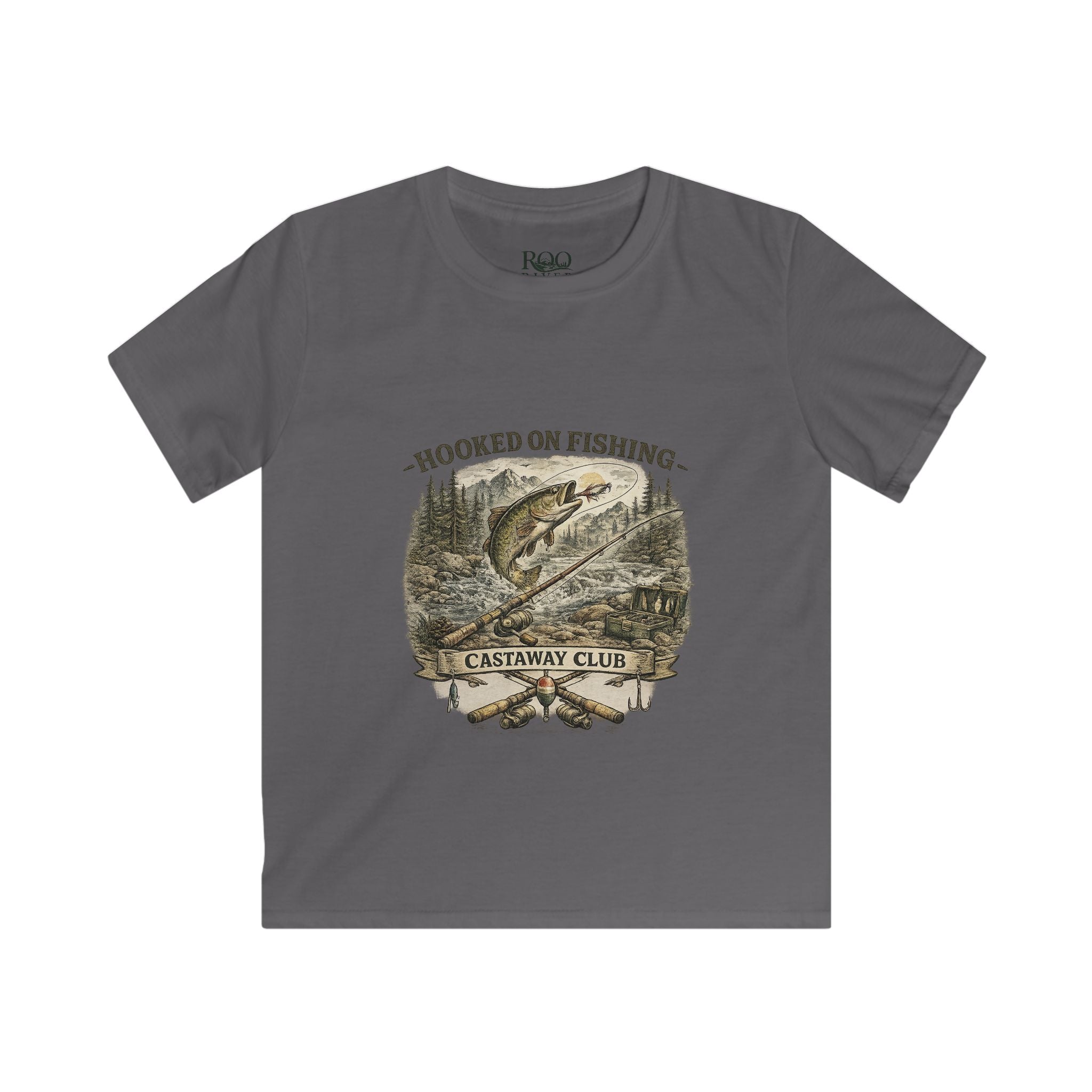 Kids Tee — 'Hooked on Fishing' Castaway Club Graphic