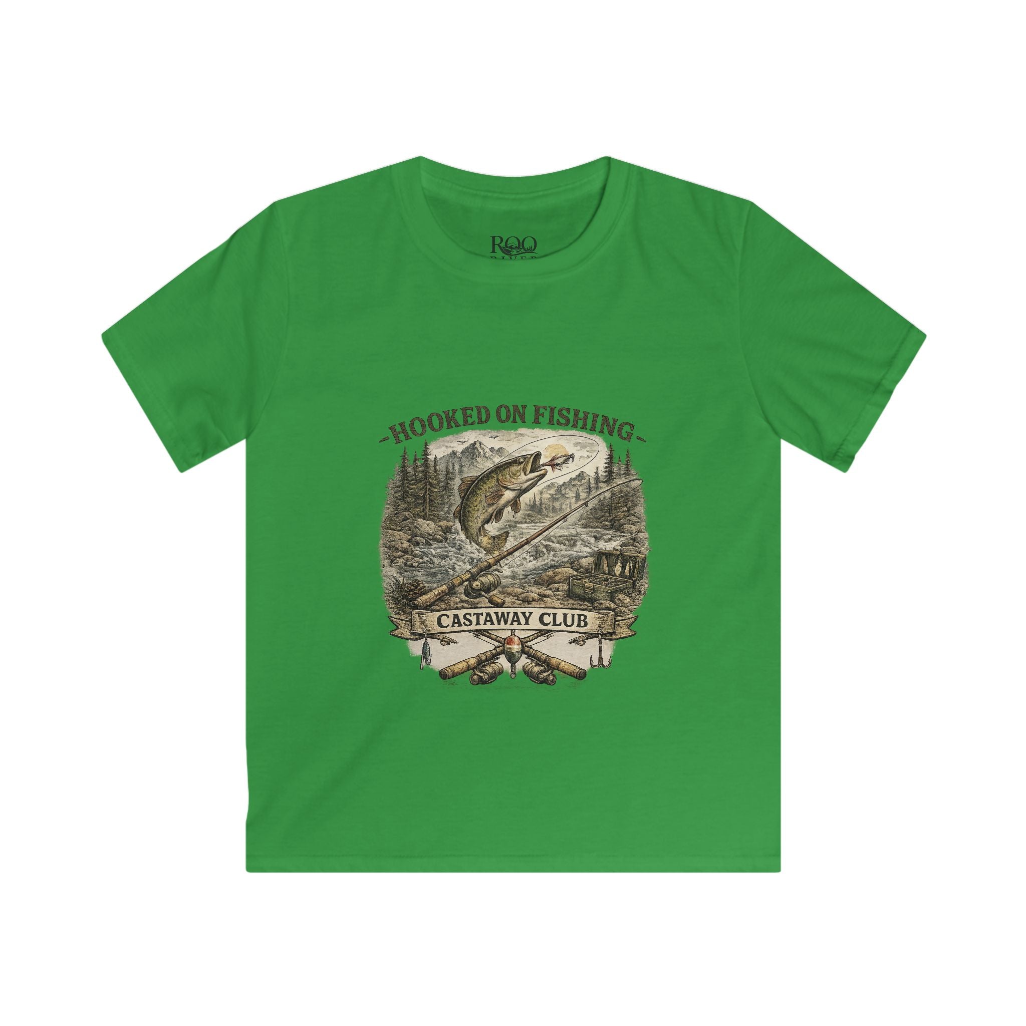 Kids Tee — 'Hooked on Fishing' Castaway Club Graphic