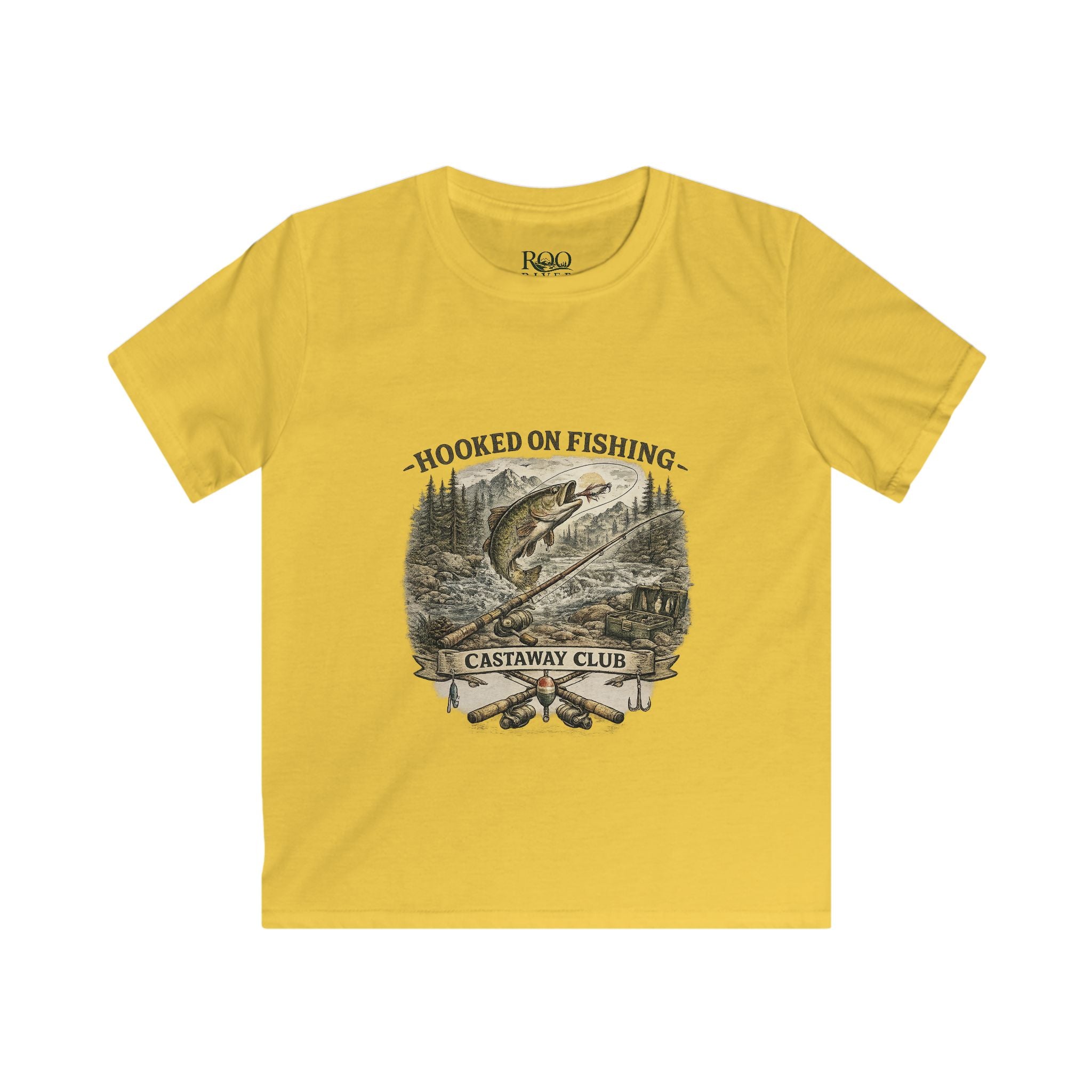 Kids Tee — 'Hooked on Fishing' Castaway Club Graphic