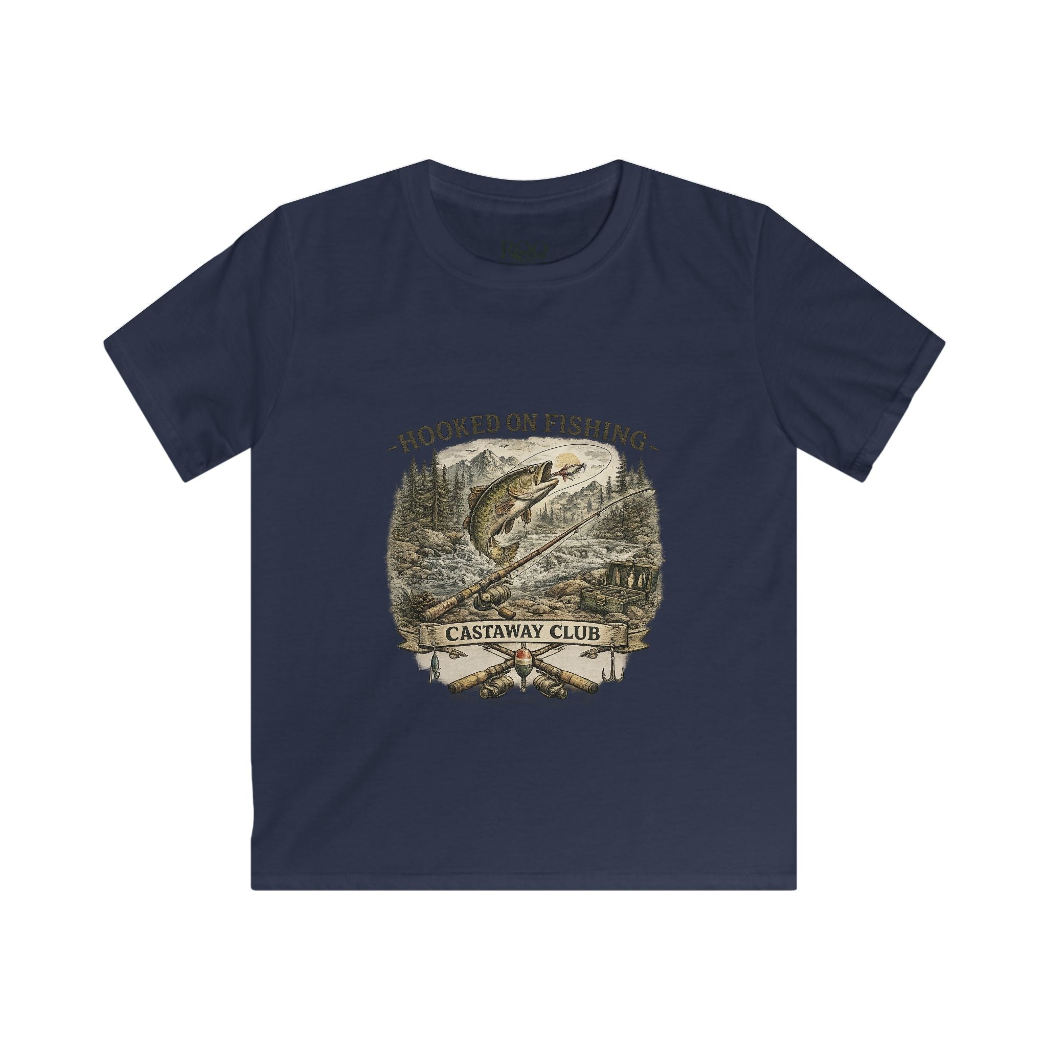 Kids Tee — 'Hooked on Fishing' Castaway Club Graphic