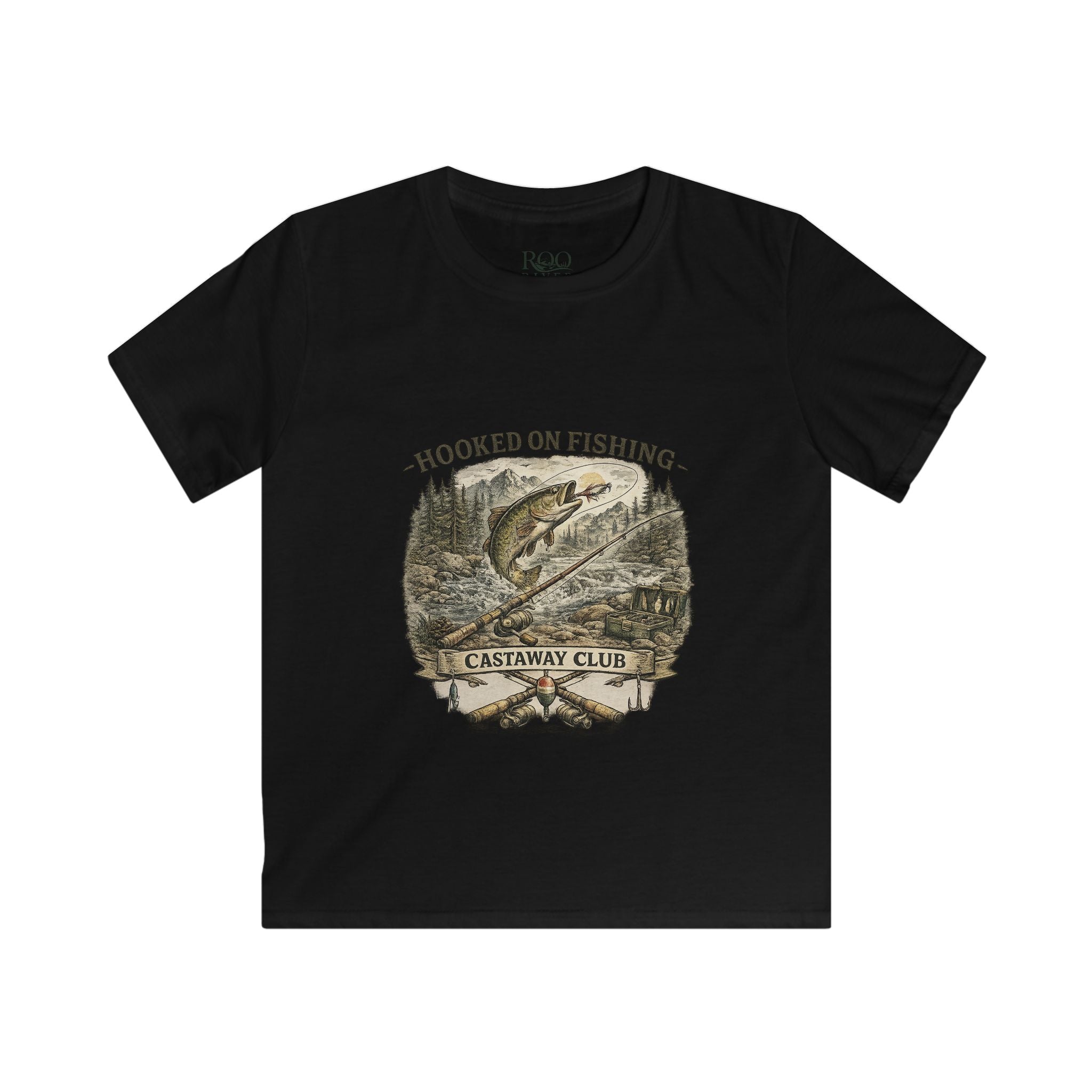 Kids Tee — 'Hooked on Fishing' Castaway Club Graphic