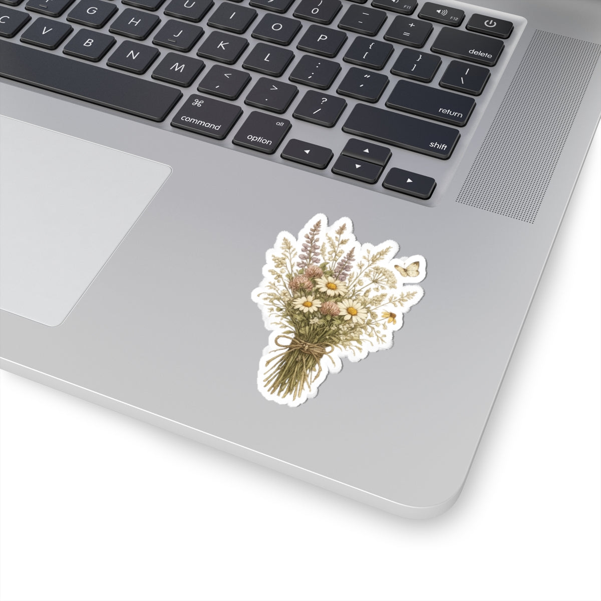 Wildflower Bouquet Vinyl Sticker — Kiss-Cut Floral Laptop Decal