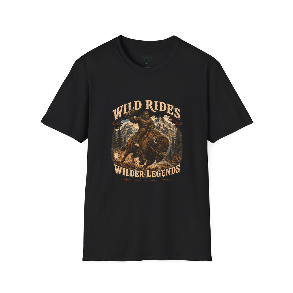 Wild Rides, Wilder Legends — Sasquatch Bison RiderGraphic Tee
