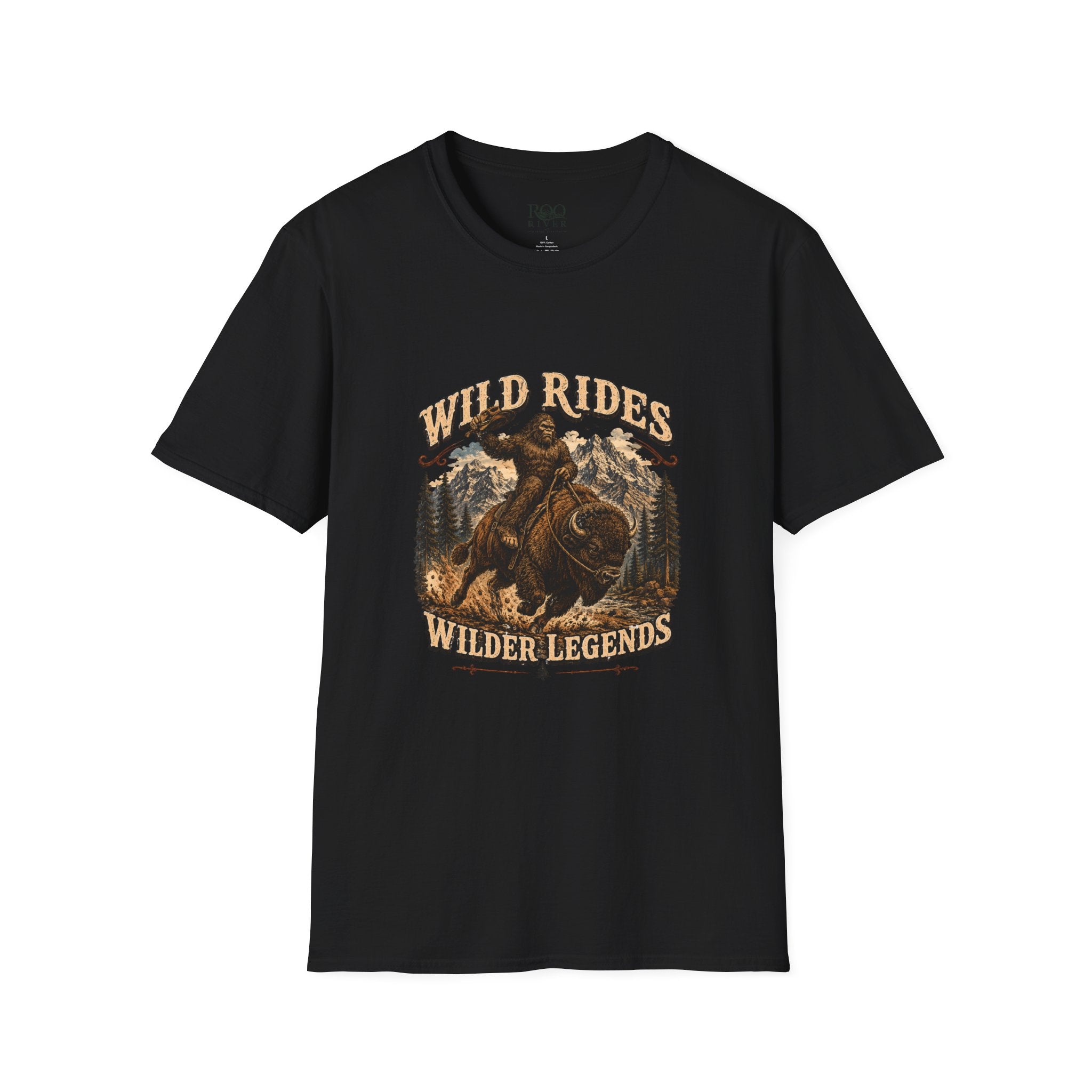 Wild Rides, Wilder Legends — Sasquatch Bison RiderGraphic Tee