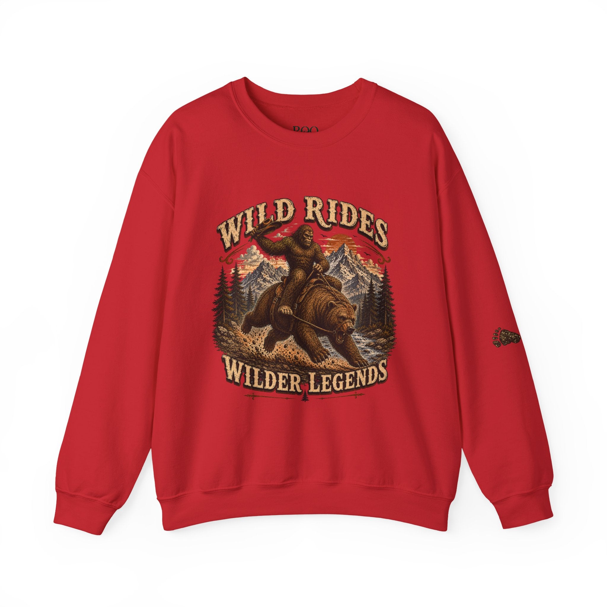 Wild Rides, Wilder Legends Crewneck Sweatshirt — Vintage Bear Rider Graphic