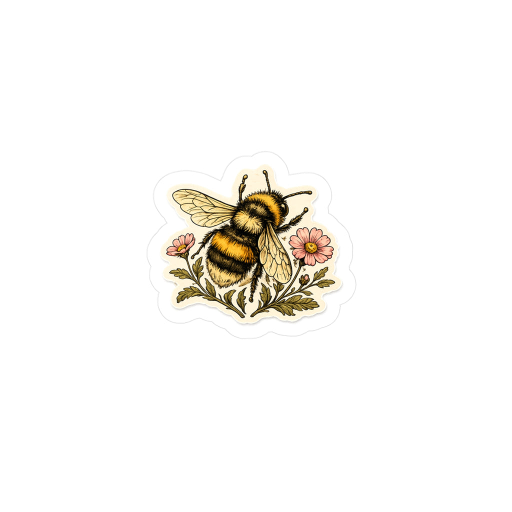 Copy of Bumblebee Floral Sticker — Kiss-Cut Bee Sticker for Laptops, Journals & Gifts