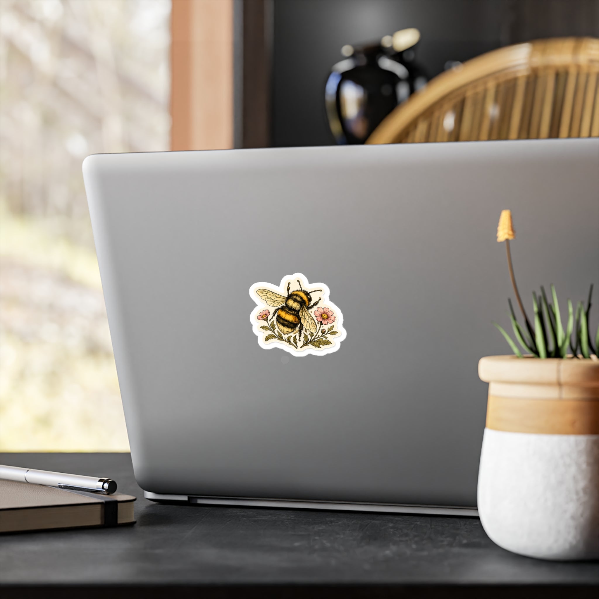 Copy of Bumblebee Floral Sticker — Kiss-Cut Bee Sticker for Laptops, Journals & Gifts