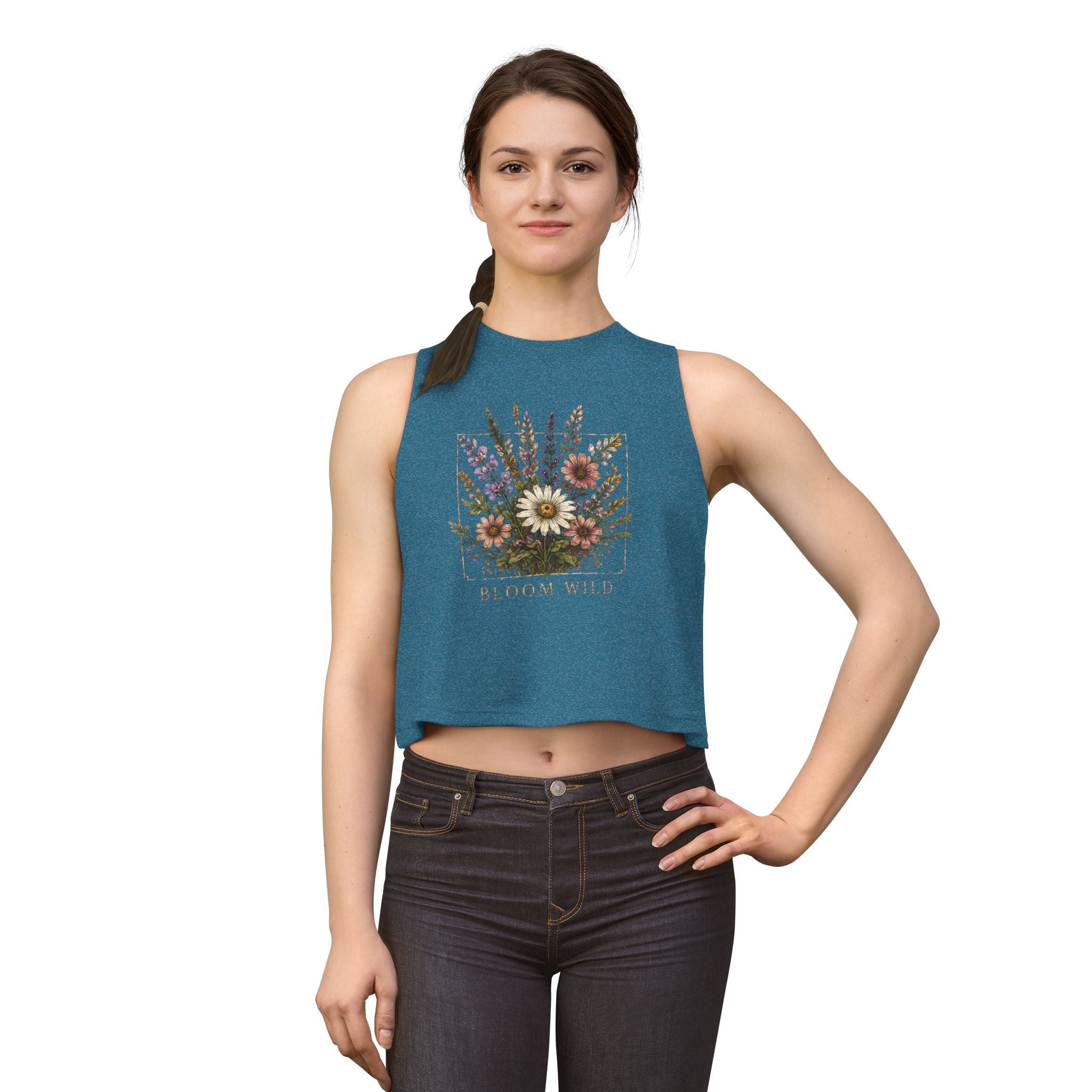 Bloom Wild Floral Crop Top — Women's Vintage Wildflower Tank