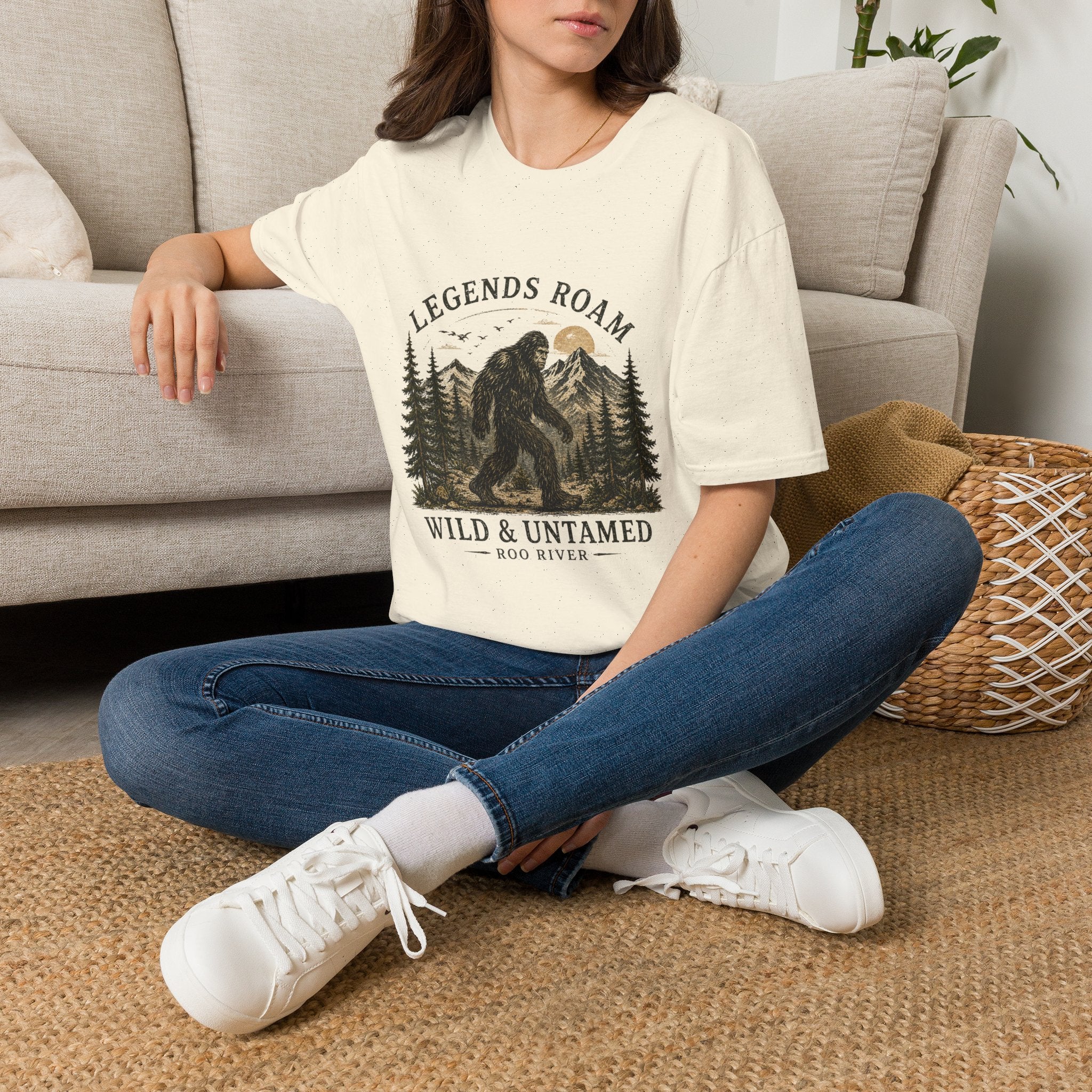 T-Shirt — 'Legends Roam' Bigfoot Graphic Tee | Wild & Untamed Nature Design