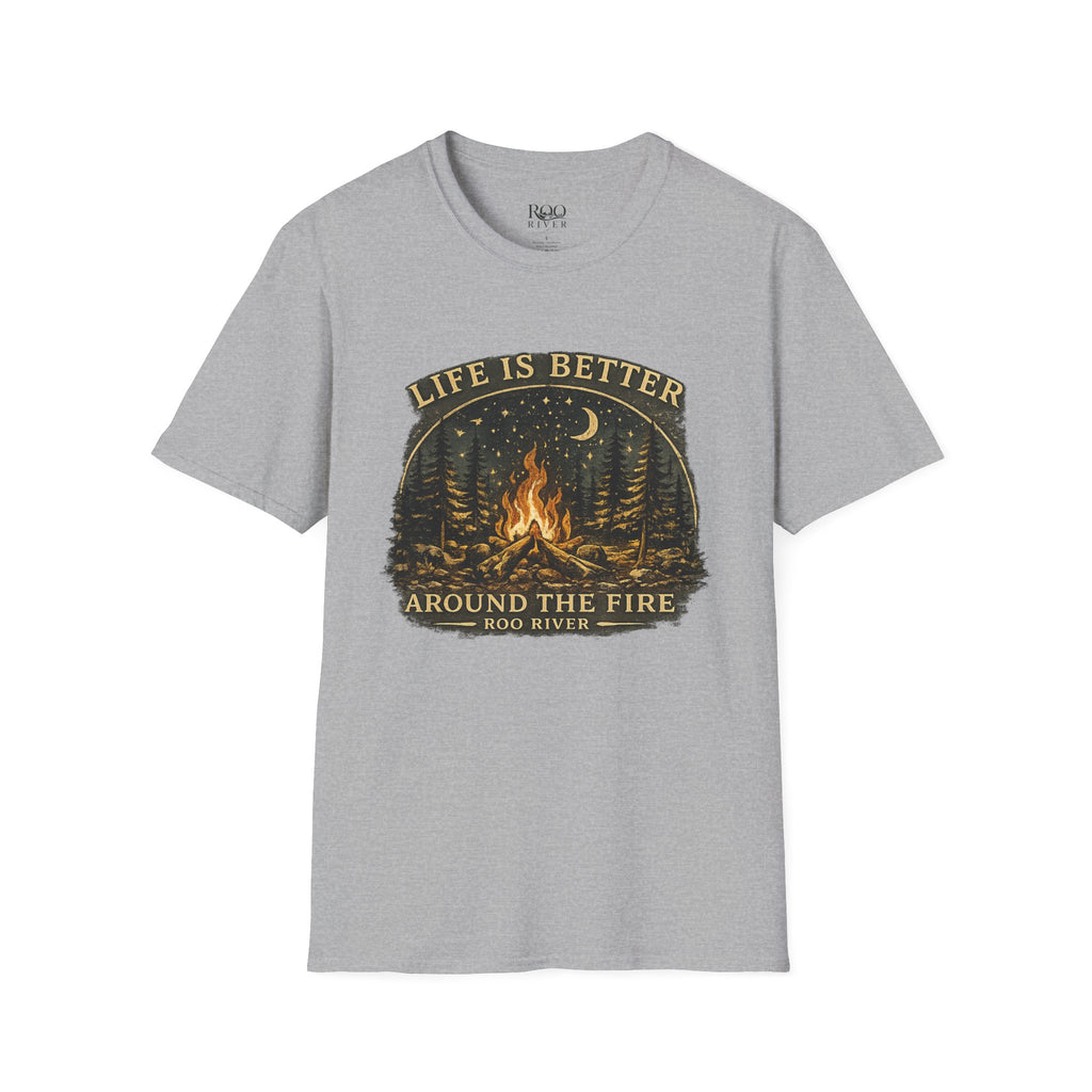 Campfire T-Shirt — "Life Is Better Around The Fire" Cozy Outdoor Graphic Tee