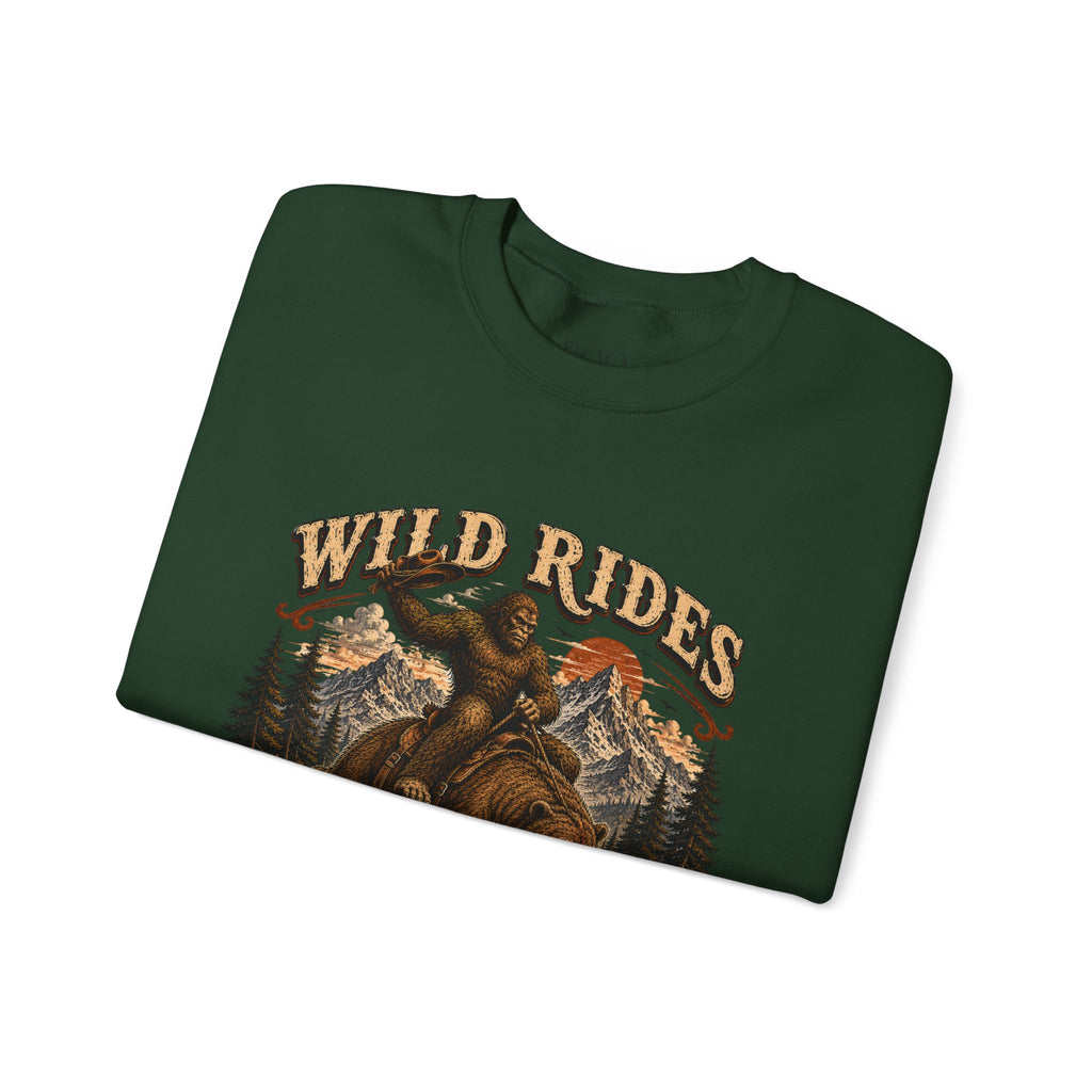 Wild Rides, Wilder Legends Crewneck Sweatshirt — Vintage Bear Rider Graphic