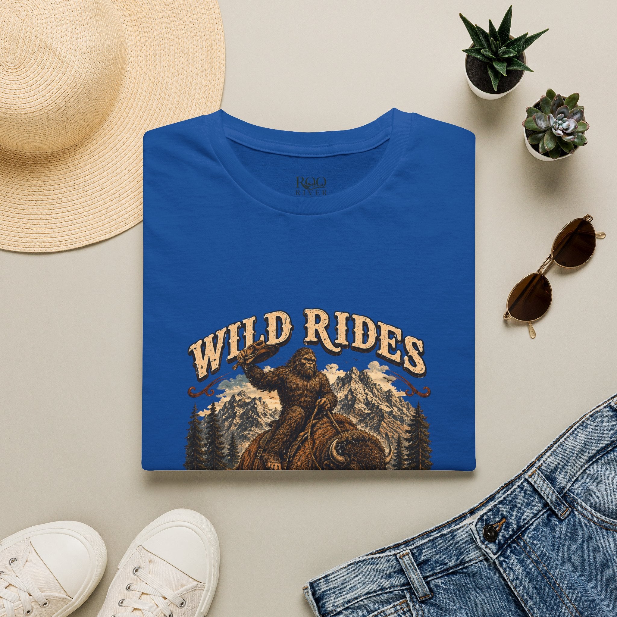 Wild Rides, Wilder Legends — Sasquatch Bison RiderGraphic Tee