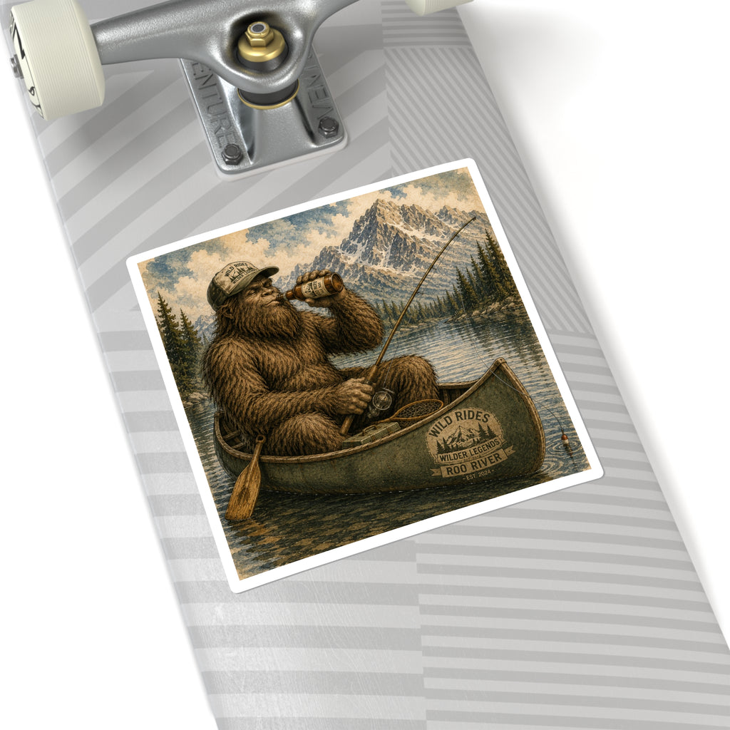 Wild Rides, Wilder Legends Canoe Country Sticker — Outdoorsy Bigfoot Lake Camping Decal