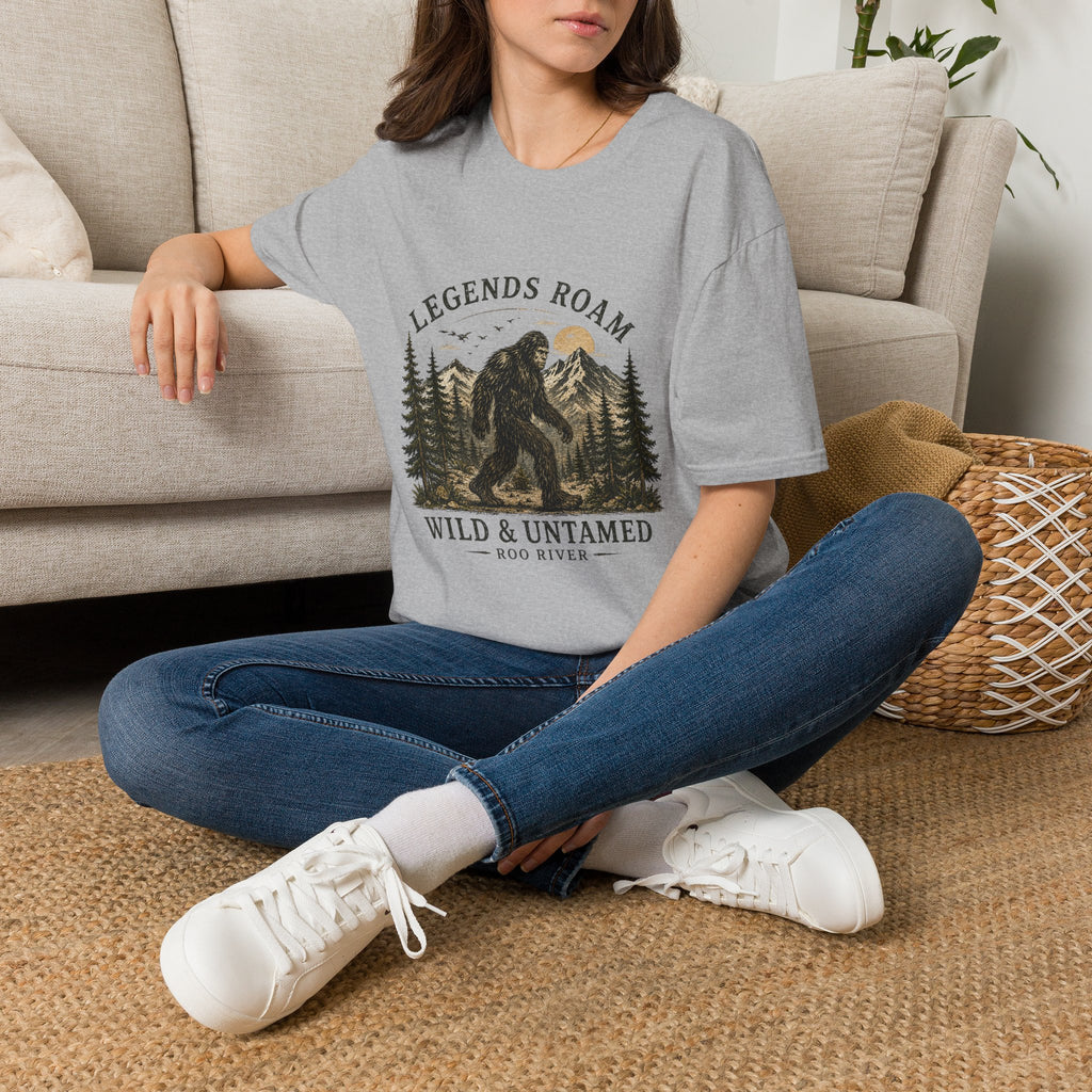 T-Shirt — 'Legends Roam' Bigfoot Graphic Tee | Wild & Untamed Nature Design