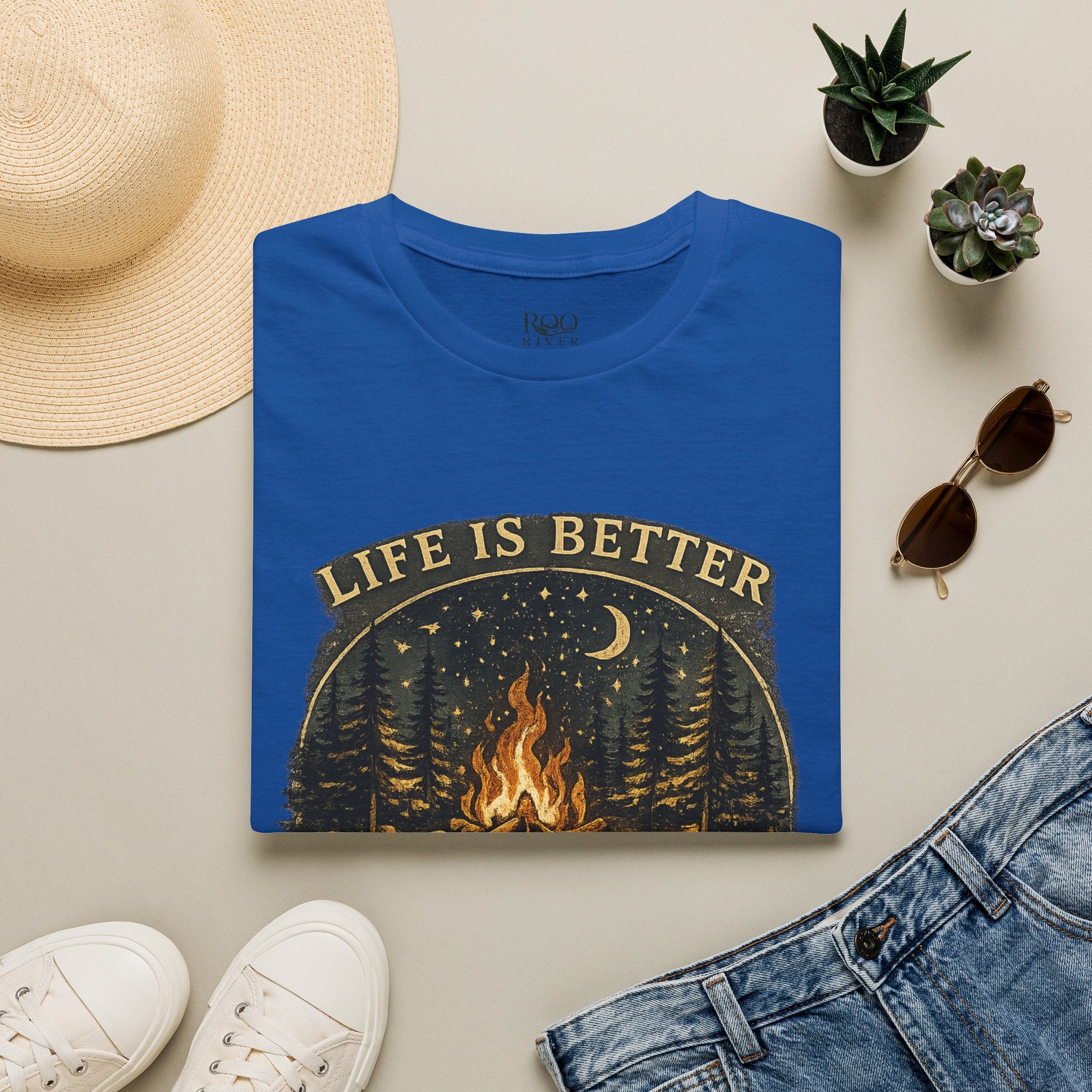 Campfire T-Shirt — "Life Is Better Around The Fire" Cozy Outdoor Graphic Tee