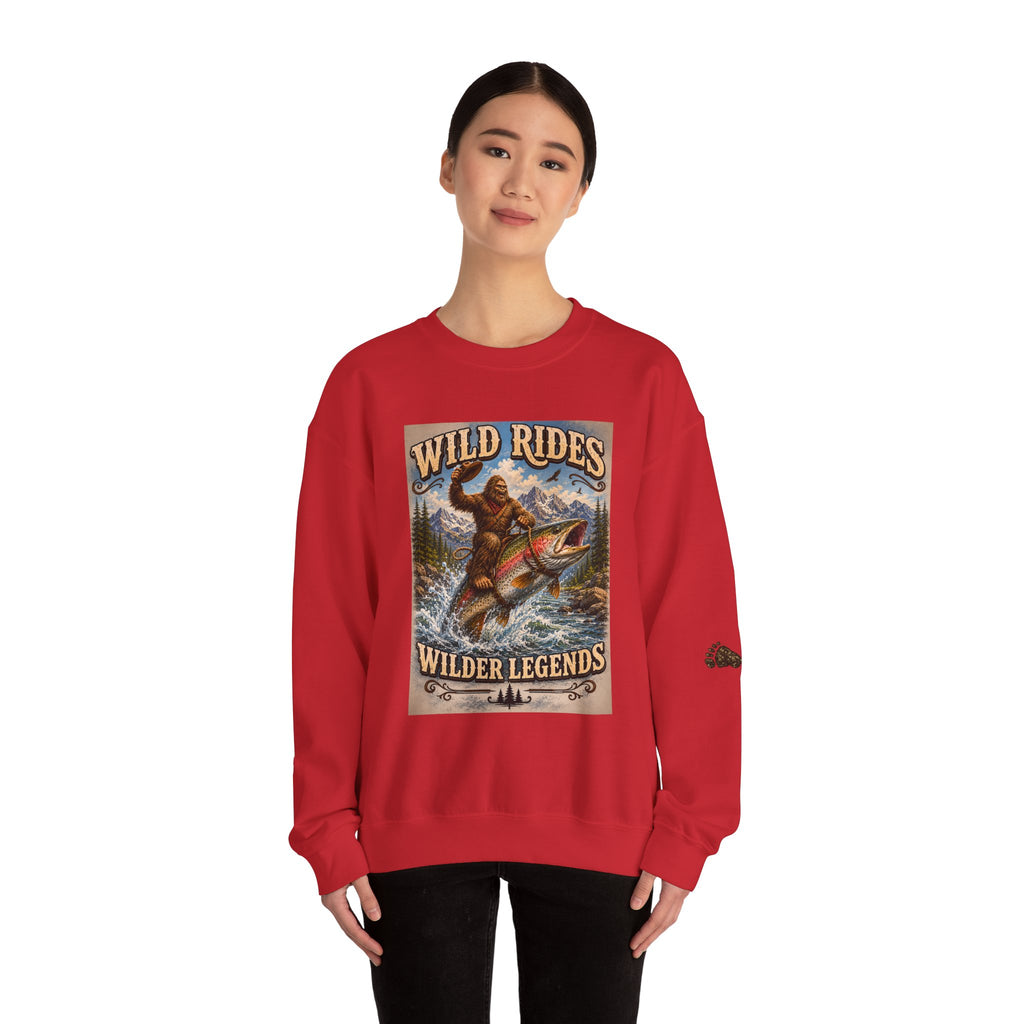 Wild Rides, Wilder Legends Trout Rider Crewneck Sweatshirt