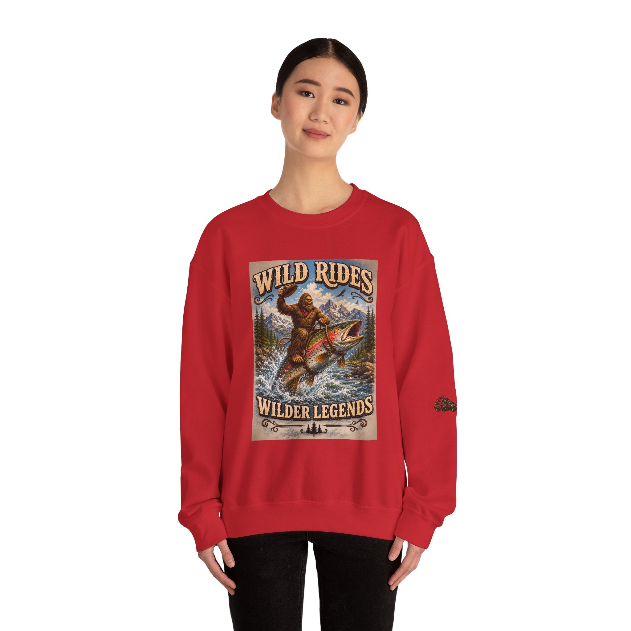 Wild Rides, Wilder Legends Trout Rider Crewneck Sweatshirt