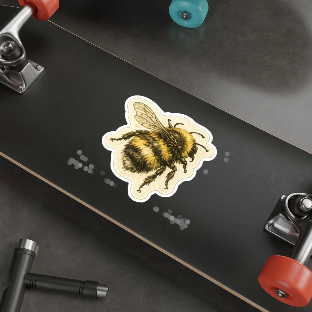 Vintage Bumblebee Die-Cut Sticker — Cute Bee Laptop Sticker for Nature Lovers
