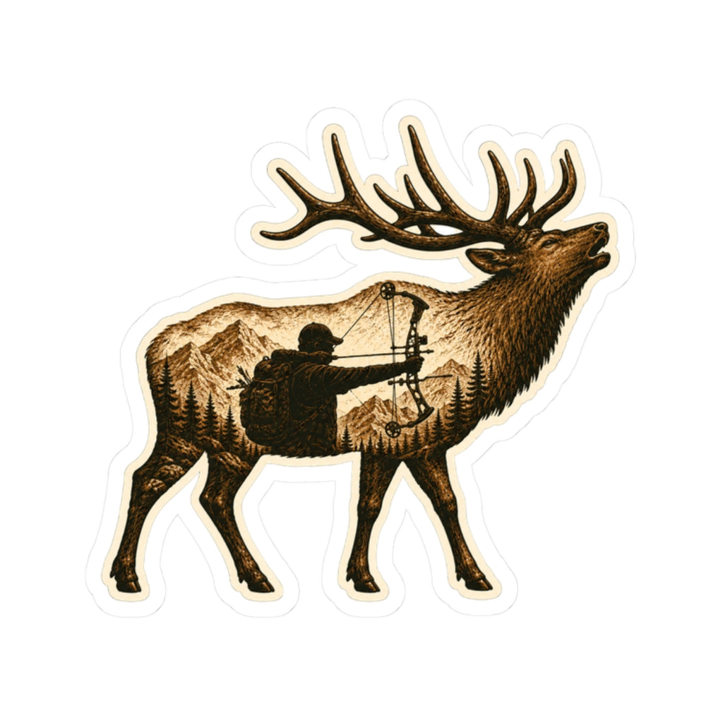 Bull Elk Archery Sticker — Outdoors Hunting Nature Kiss-Cut Decal