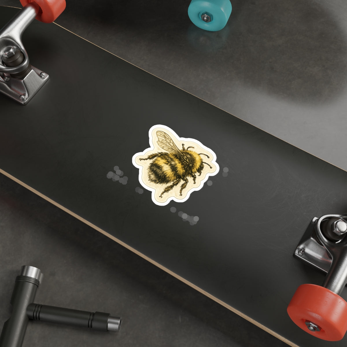 Vintage Bumblebee Die-Cut Sticker — Cute Bee Laptop Sticker for Nature Lovers