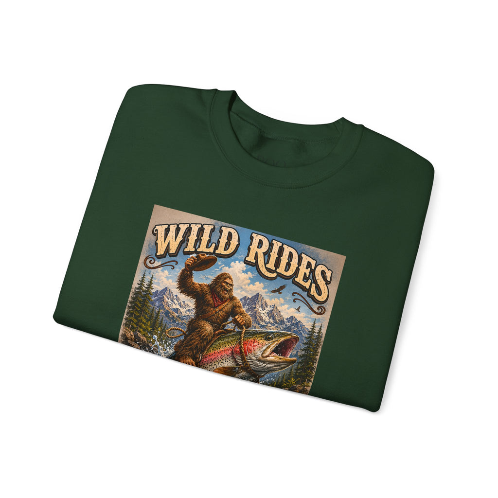 Wild Rides, Wilder Legends Trout Rider Crewneck Sweatshirt
