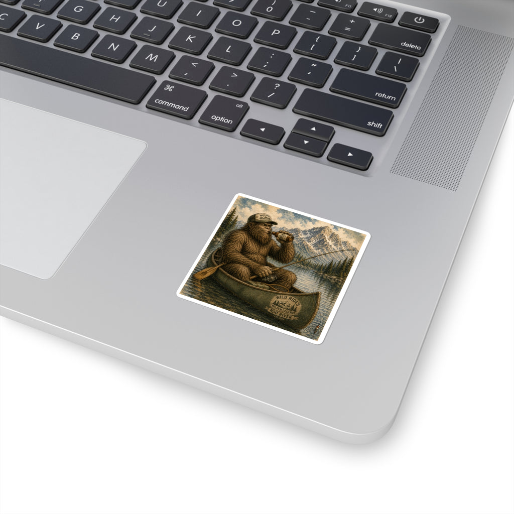 Wild Rides, Wilder Legends Canoe Country Sticker — Outdoorsy Bigfoot Lake Camping Decal