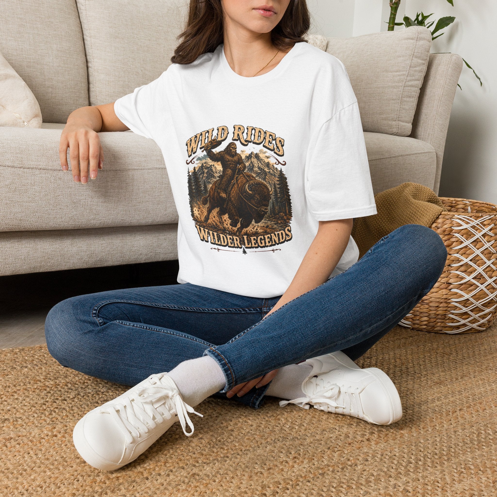 Wild Rides, Wilder Legends — Sasquatch Bison RiderGraphic Tee